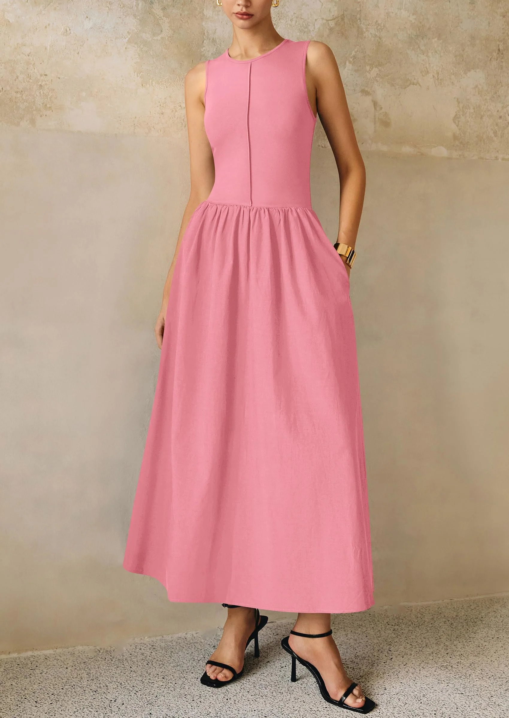 PRETTYGARDEN Women Maxi Dresses Casual Sleeveless Patchwork Knit Tank Dress Flowy Beach Sundress Long Dress - Image 60