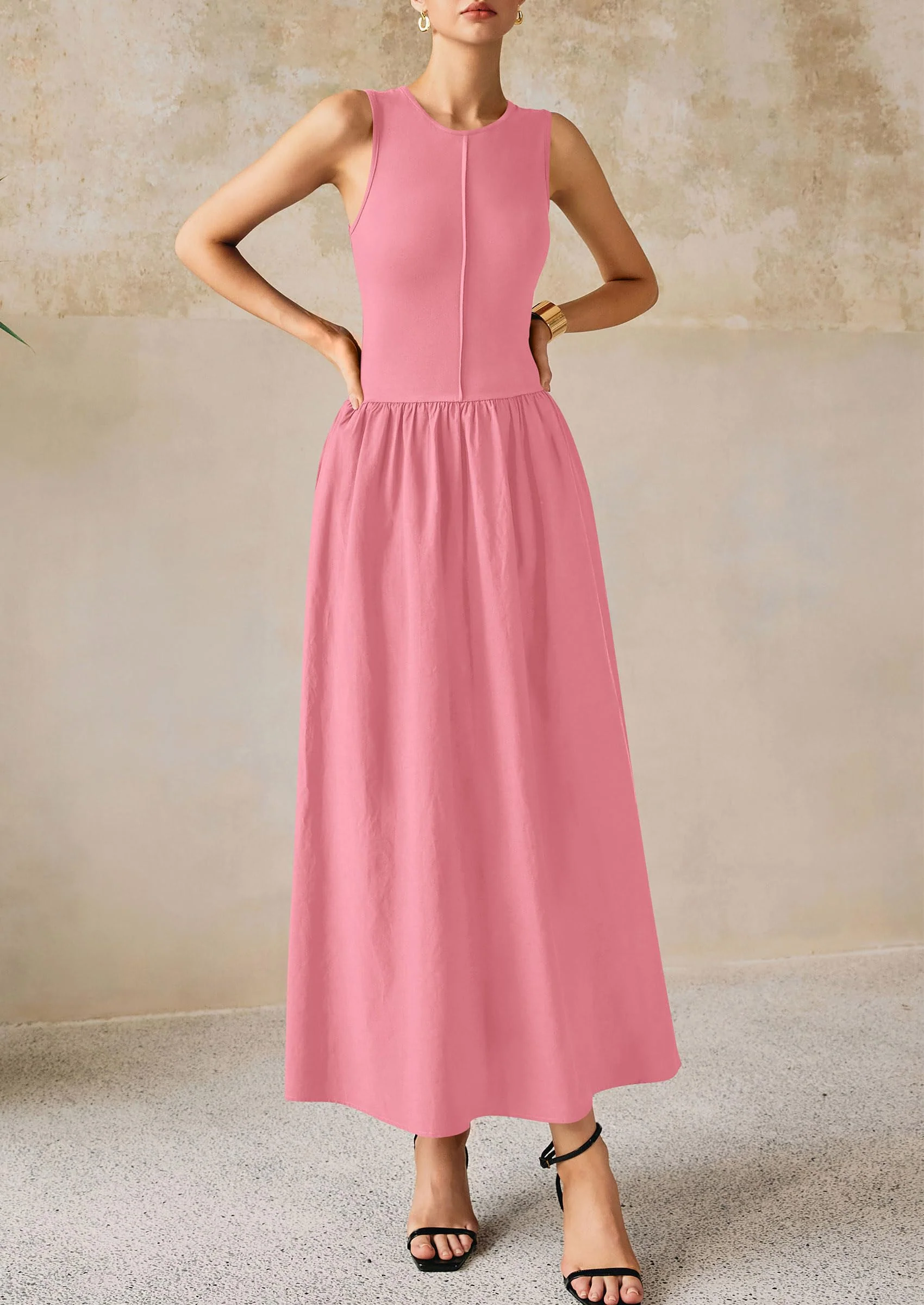 PRETTYGARDEN Women Maxi Dresses Casual Sleeveless Patchwork Knit Tank Dress Flowy Beach Sundress Long Dress - Image 64