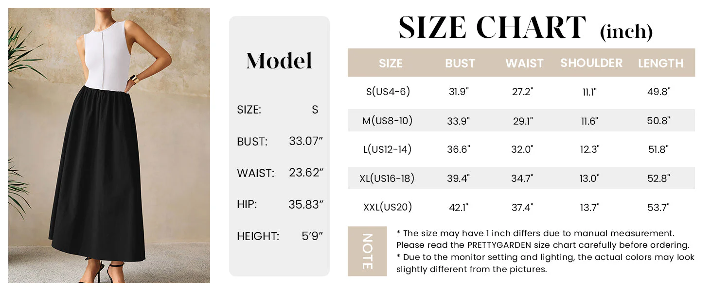 PRETTYGARDEN Women Maxi Dresses Casual Sleeveless Patchwork Knit Tank Dress Flowy Beach Sundress Long Dress - Image 9