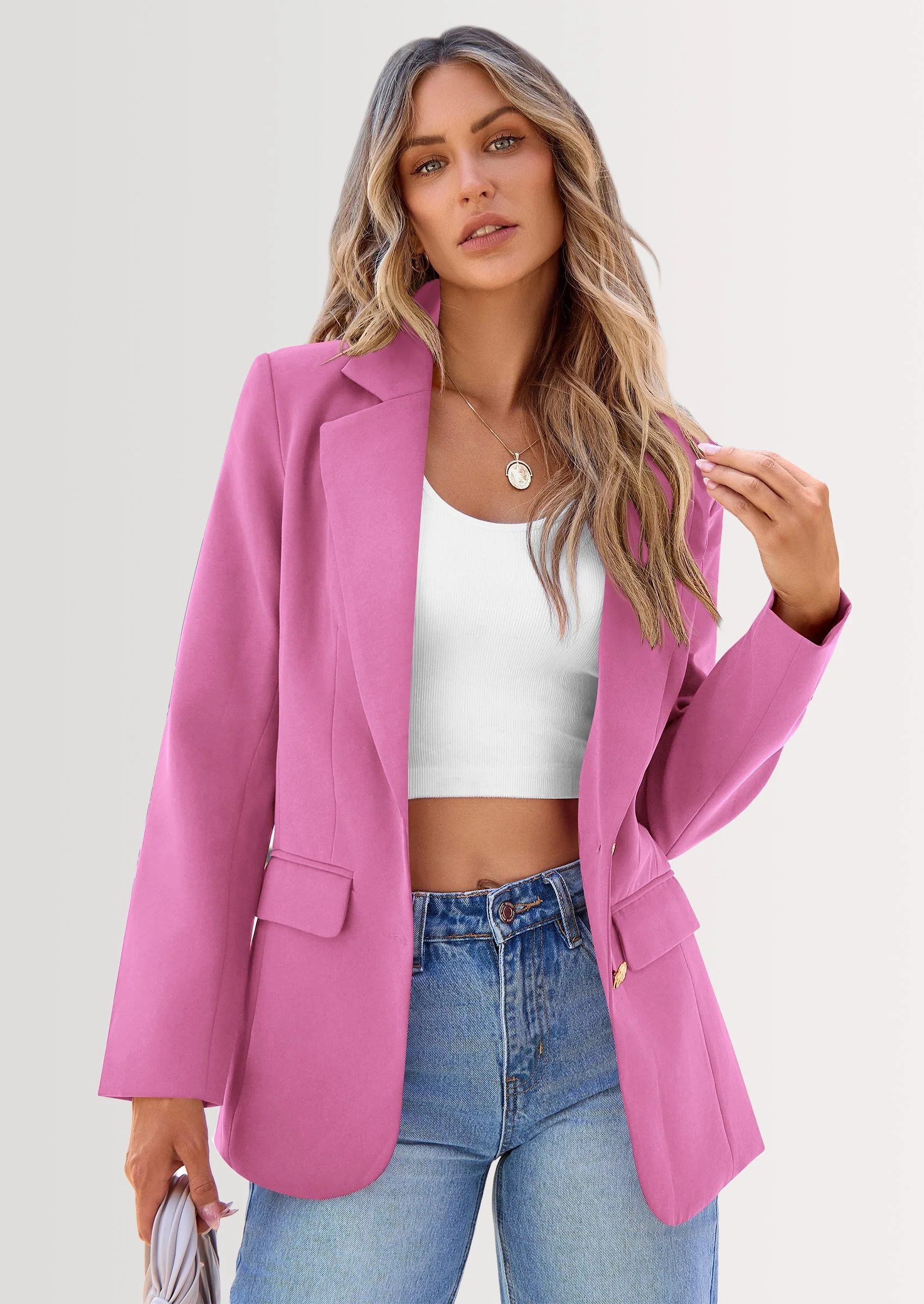 PRETTYGARDEN Women's Spring Fall Business Casual Blazers Long Sleeve Notch Lapel Trendy Work Office Blazer Jackets Outerwear - Image 53