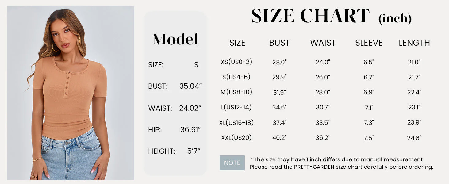 PRETTYGARDEN Women's Spring Summer Short Sleeve Tops Ribbed Henley Button Slim Fit Basic Casual T Shirts Blouse Clothing - Image 9