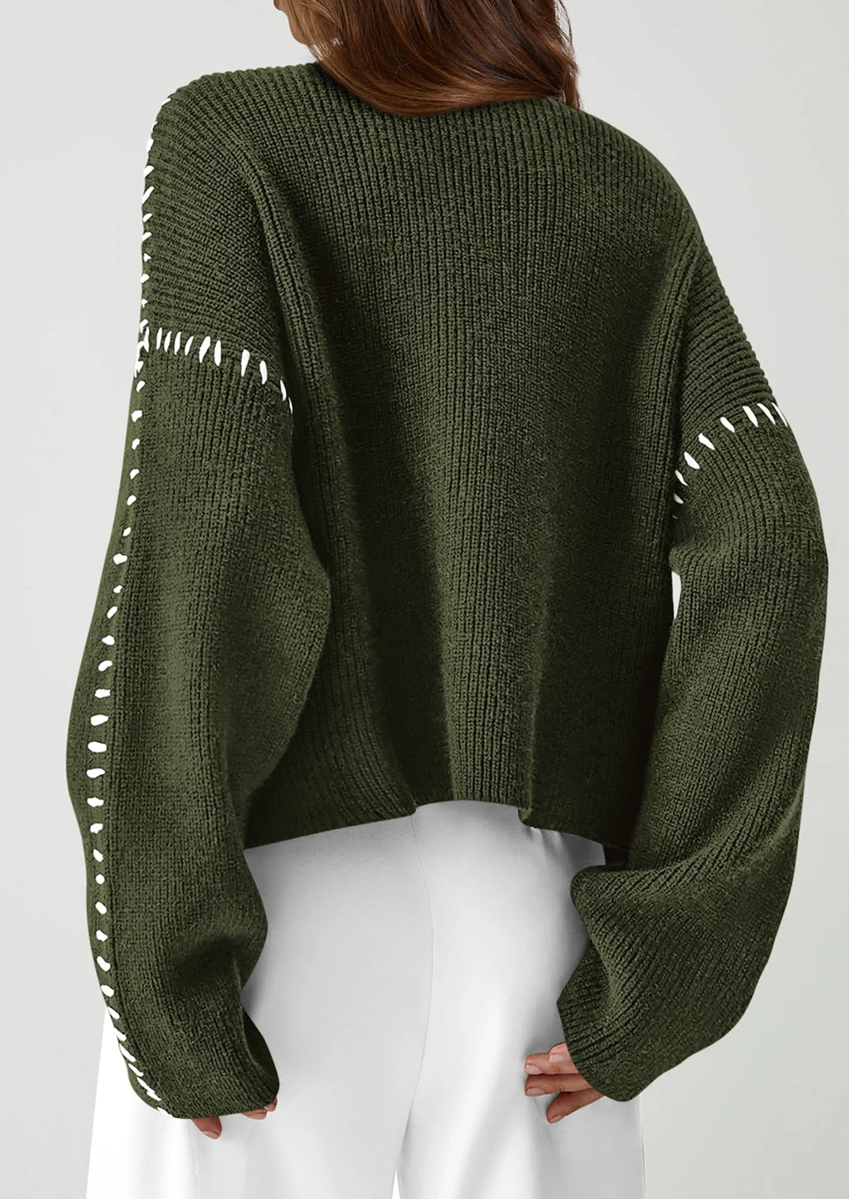 PRETTYGARDEN Women's Chunky Knit Sweaters Fall Long Sleeve Mock Neck Oversized Pullover Tops Winter Fashion Clothes - Image 33