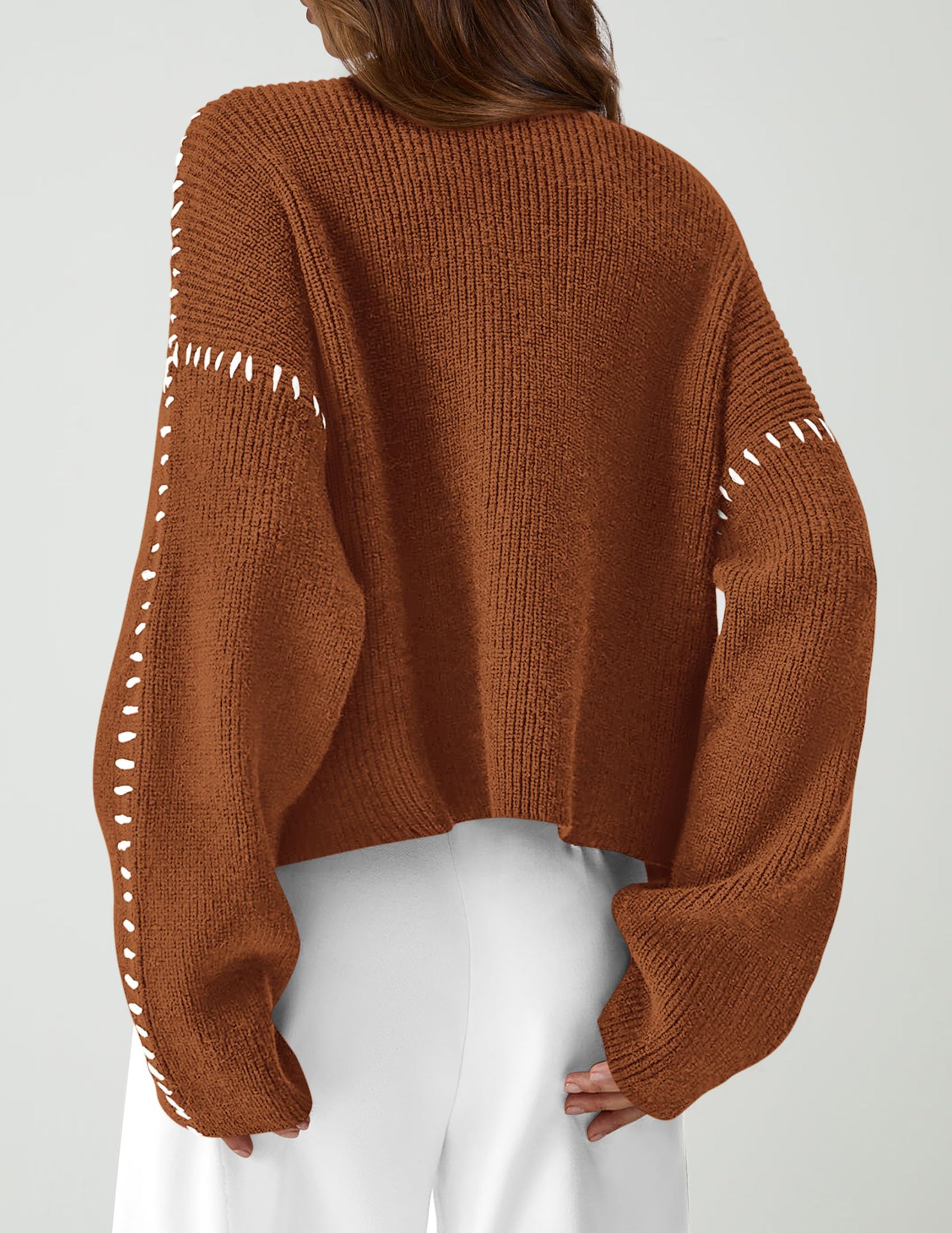 PRETTYGARDEN Women's Chunky Knit Sweaters Fall Long Sleeve Mock Neck Oversized Pullover Tops Winter Fashion Clothes - Image 57