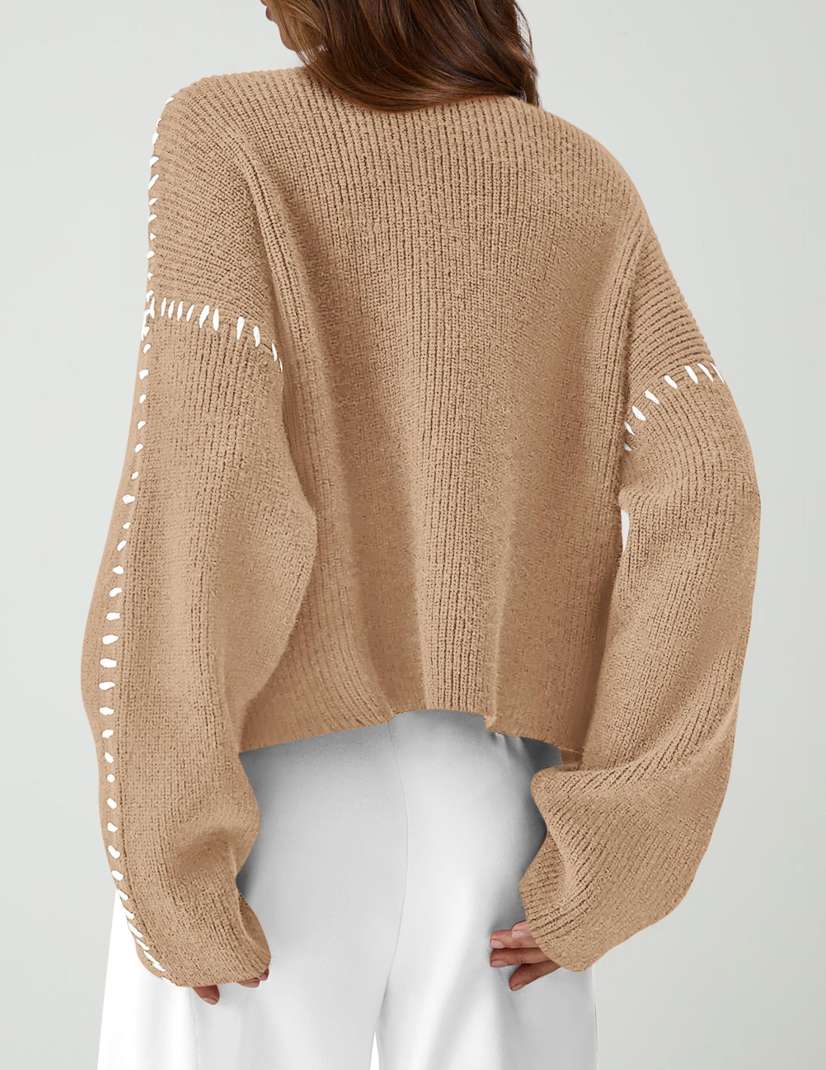 PRETTYGARDEN Women's Chunky Knit Sweaters Fall Long Sleeve Mock Neck Oversized Pullover Tops Winter Fashion Clothes - Image 63