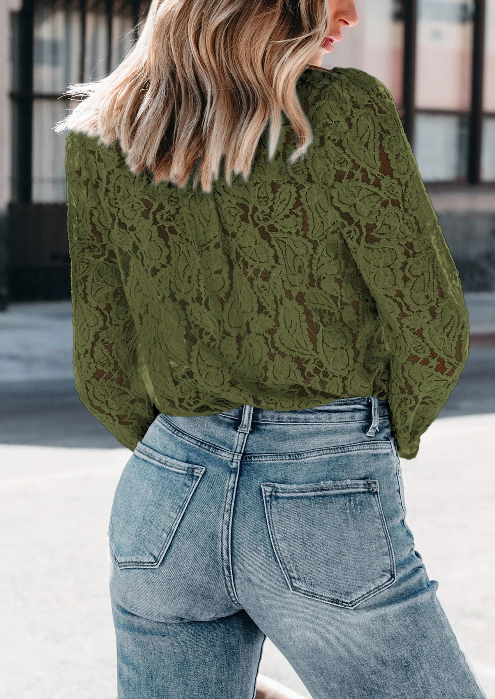 PRETTYGARDEN Women's Dressy Casual Lace Blouse Long Sleeve Button Up Shirts Tops Spring Fall Fashion Clothes - Image 39