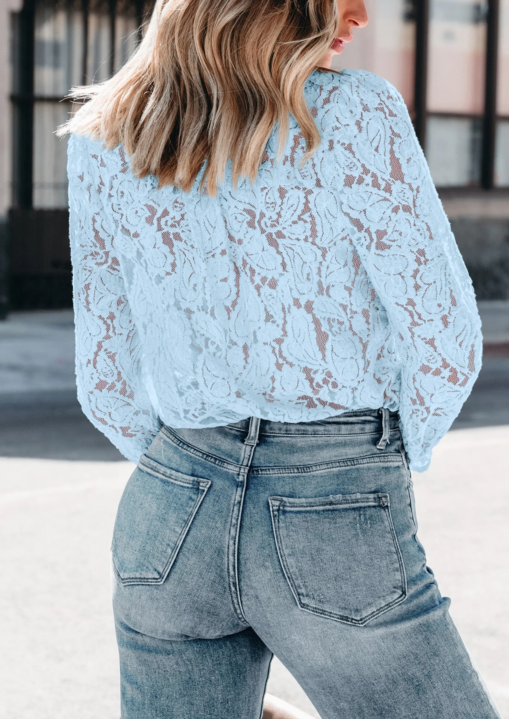 PRETTYGARDEN Women's Dressy Casual Lace Blouse Long Sleeve Button Up Shirts Tops Spring Fall Fashion Clothes - Image 46