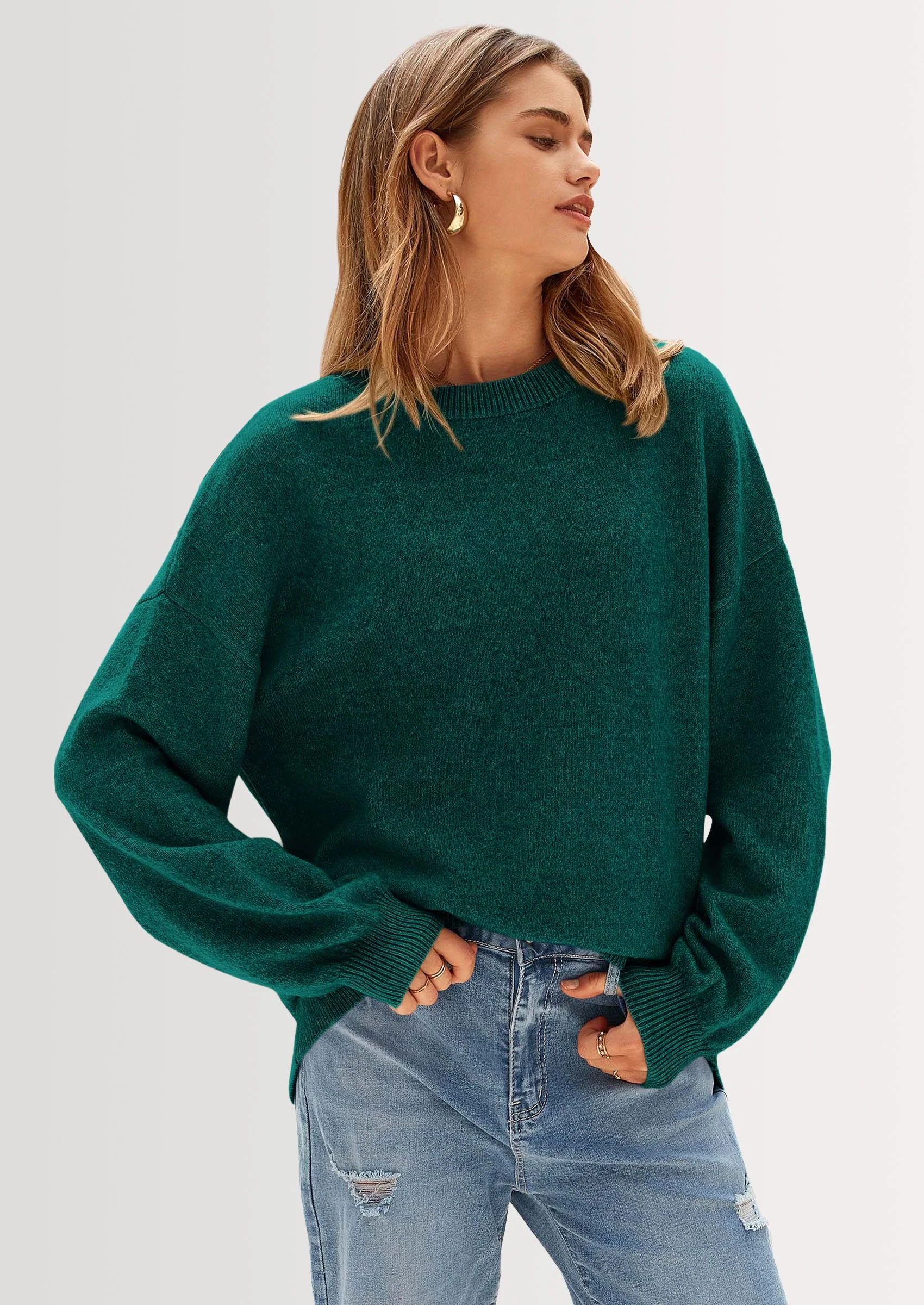 PRETTYGARDEN Women's Fall Sweaters Casual Crew Neck Long Sleeve Pullover Tops Ribbed Knit Loose Fit Winter Clothes - Image 44