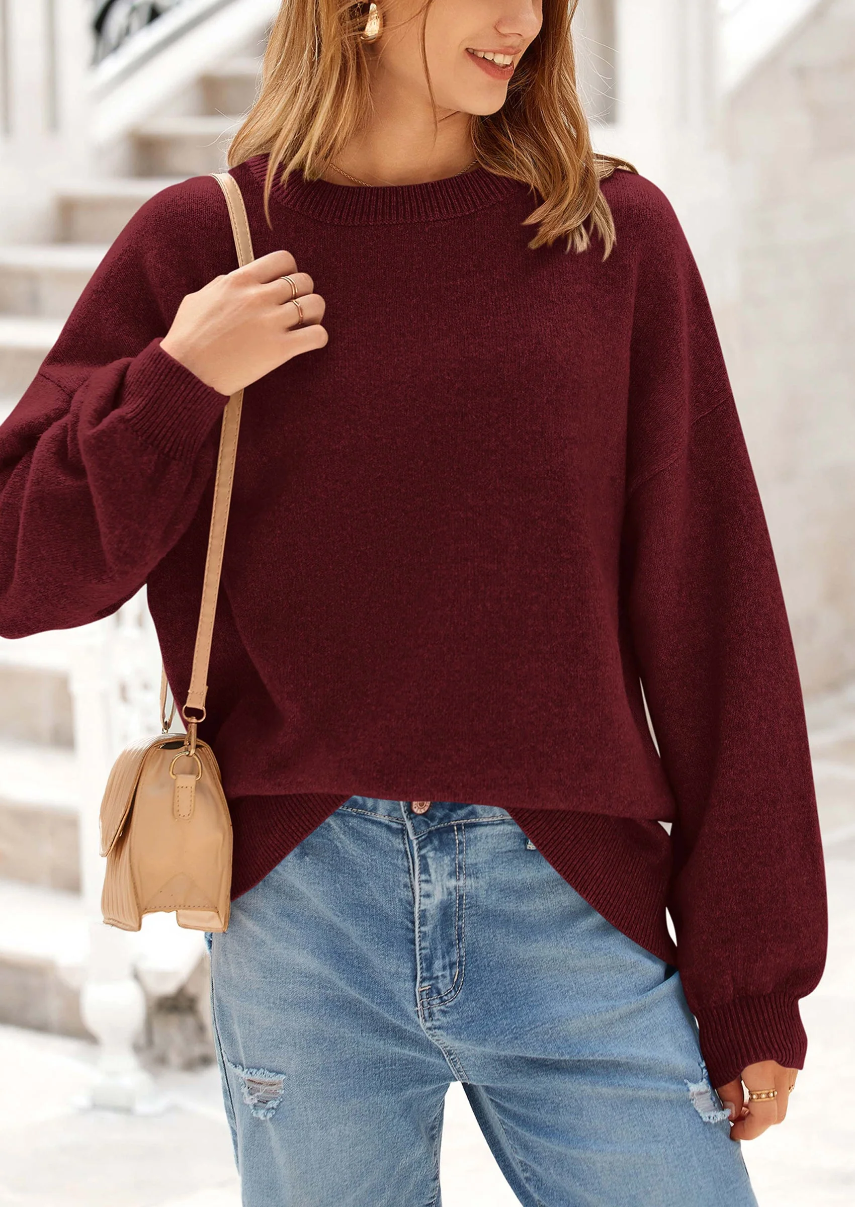 PRETTYGARDEN Women's Fall Sweaters Casual Crew Neck Long Sleeve Pullover Tops Ribbed Knit Loose Fit Winter Clothes - Image 5