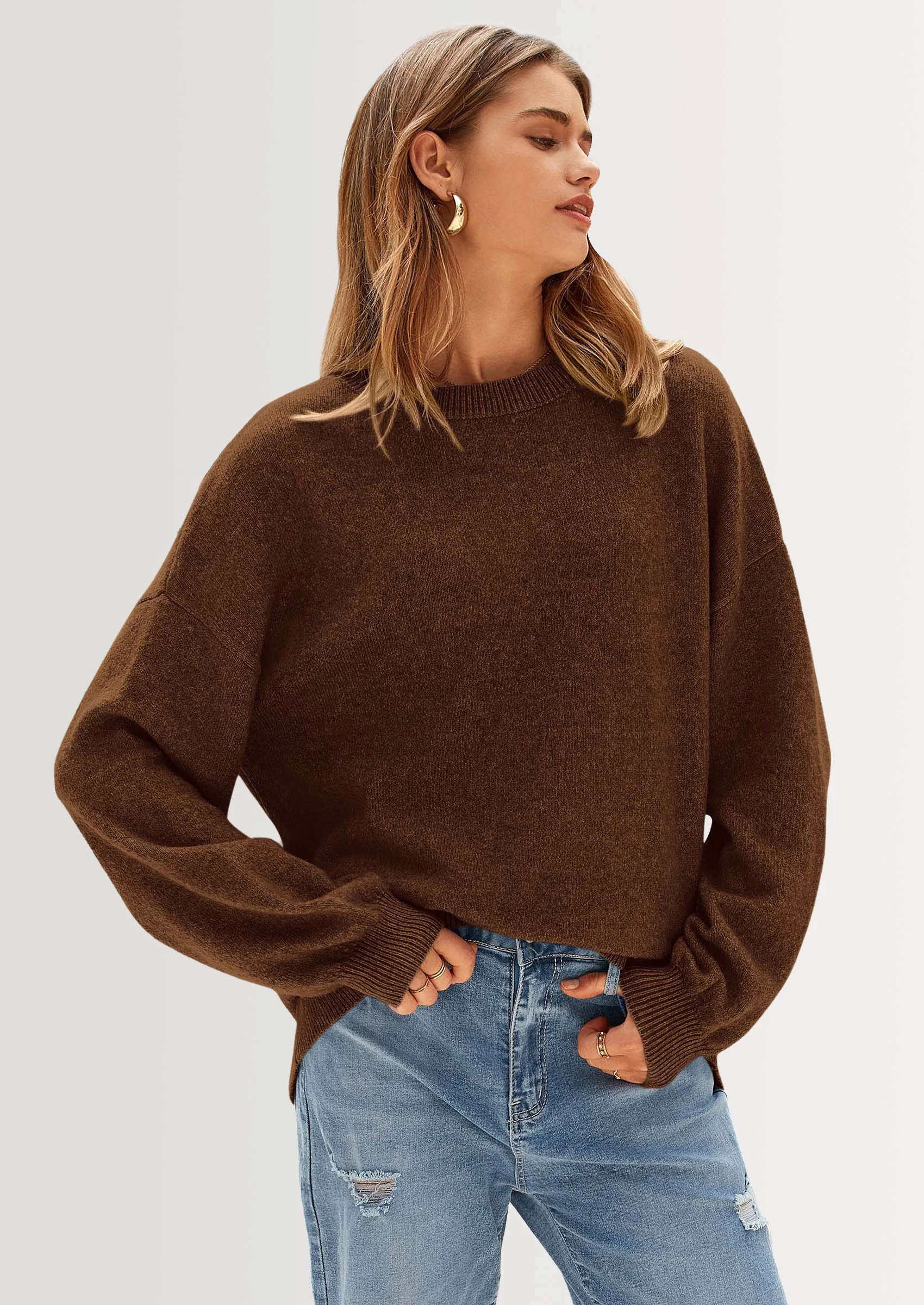 PRETTYGARDEN Women's Fall Sweaters Casual Crew Neck Long Sleeve Pullover Tops Ribbed Knit Loose Fit Winter Clothes - Image 51