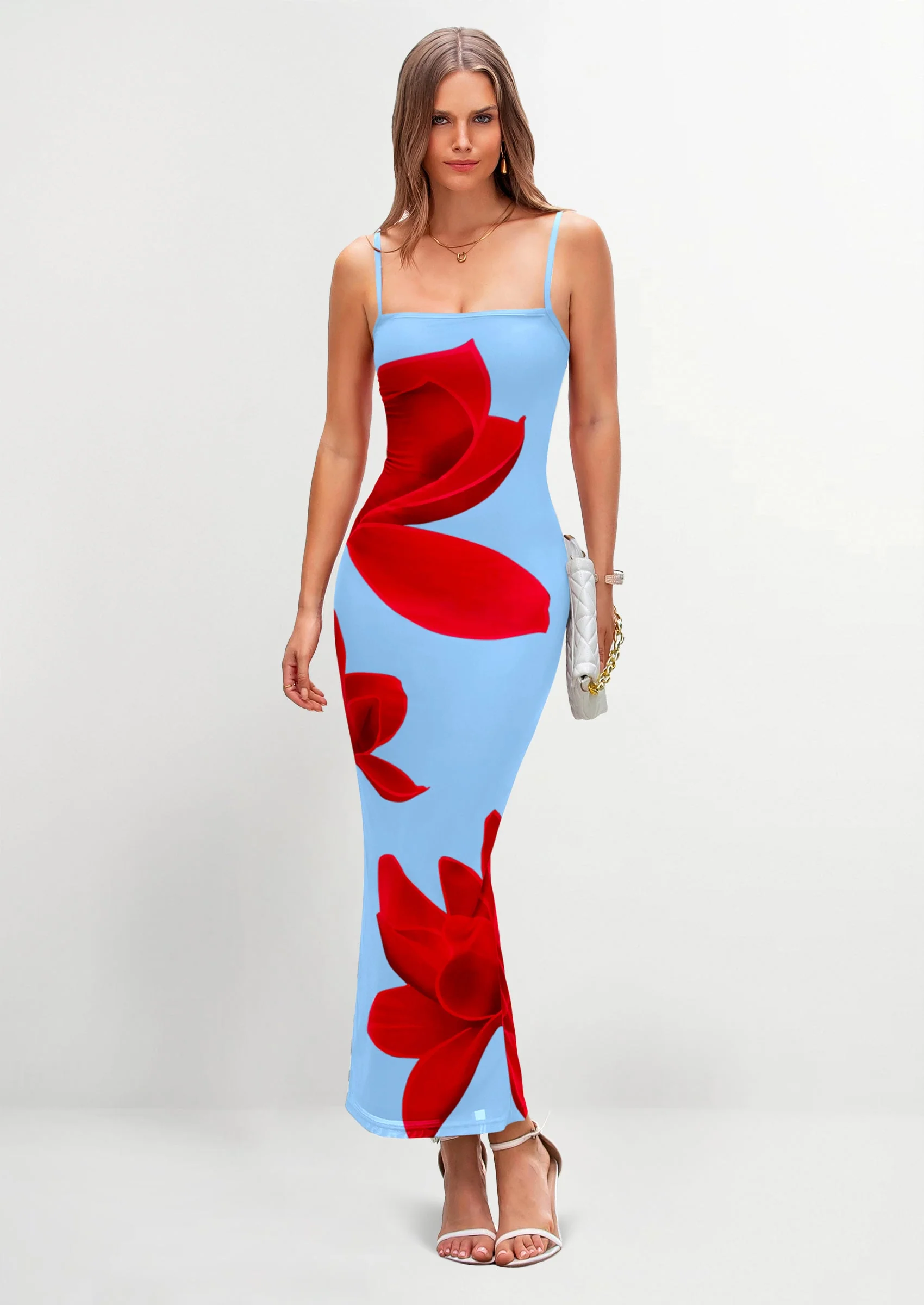 PRETTYGARDEN Womens Floral Maxi Dress Sexy Spaghetti Strap Slip Bodycon Mesh Beach Vacation Dresses - Image 18