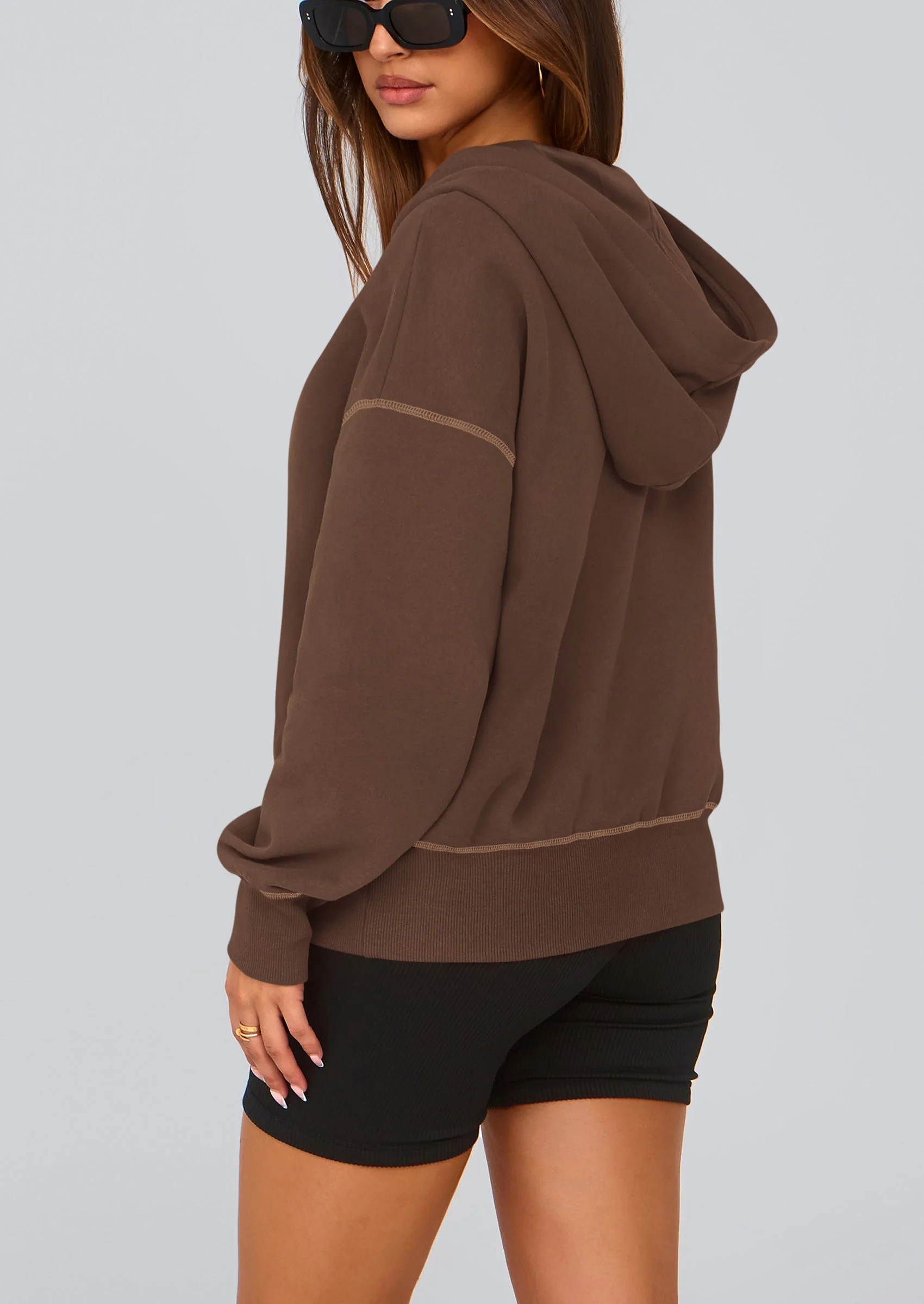 PRETTYGARDEN Women's Hooded Sweatshirts Long Sleeve Half Zip Cropped Hoodie Pullover Winter Fashion Clothes - Image 68