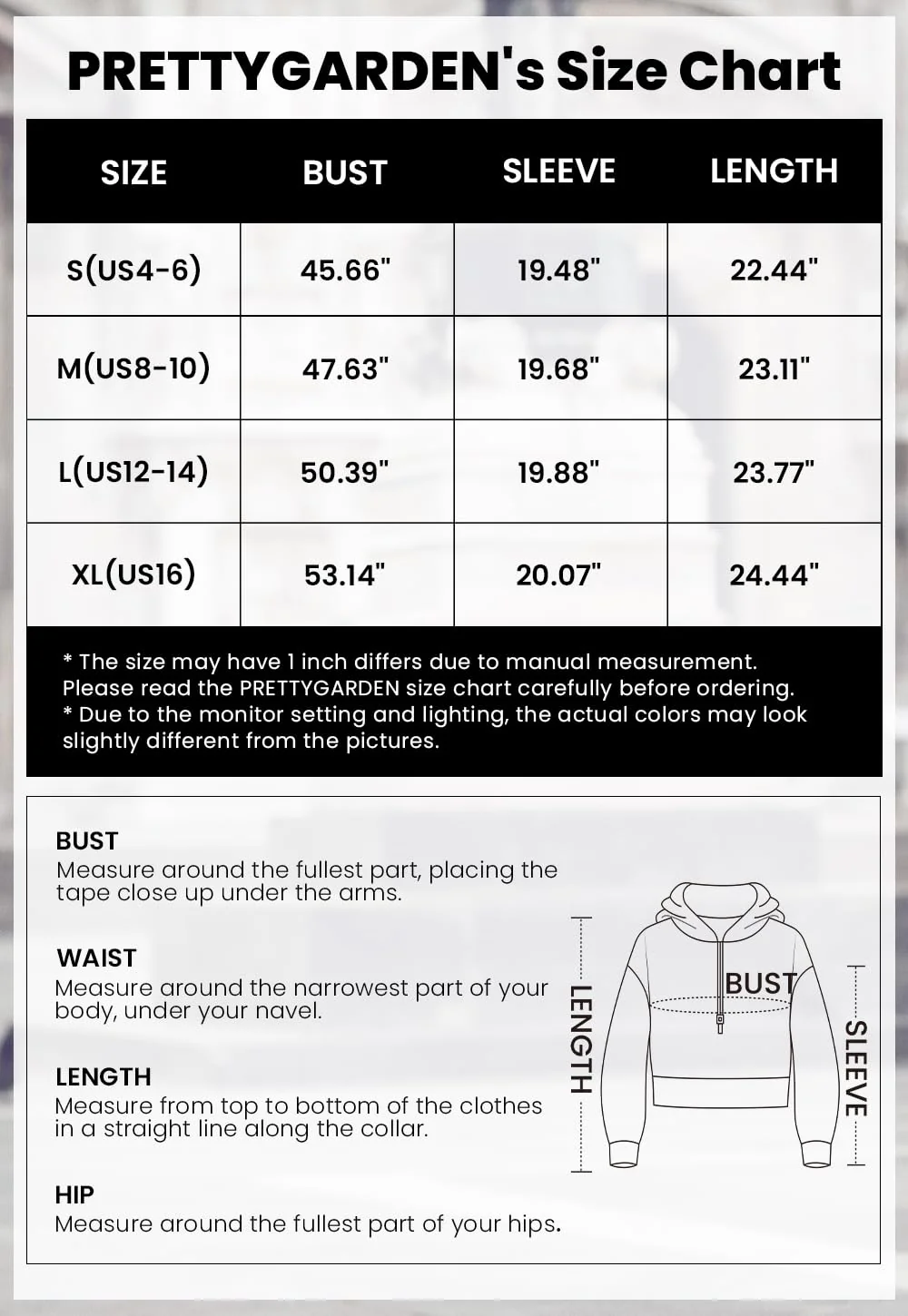 PRETTYGARDEN Women's Hooded Sweatshirts Long Sleeve Half Zip Cropped Hoodie Pullover Winter Fashion Clothes - Image 8