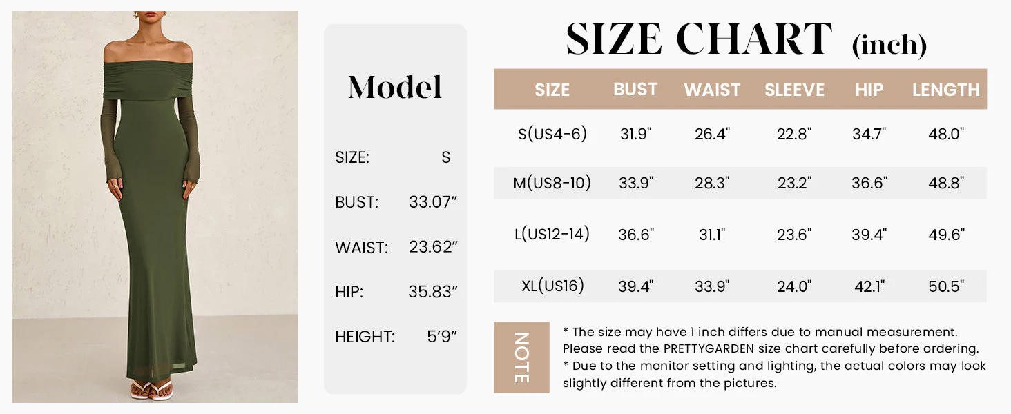 PRETTYGARDEN Off The Shoulder Dresses for Women Mesh Long Sleeve Baby Shower Formal Wedding Guest Dress - Image 9