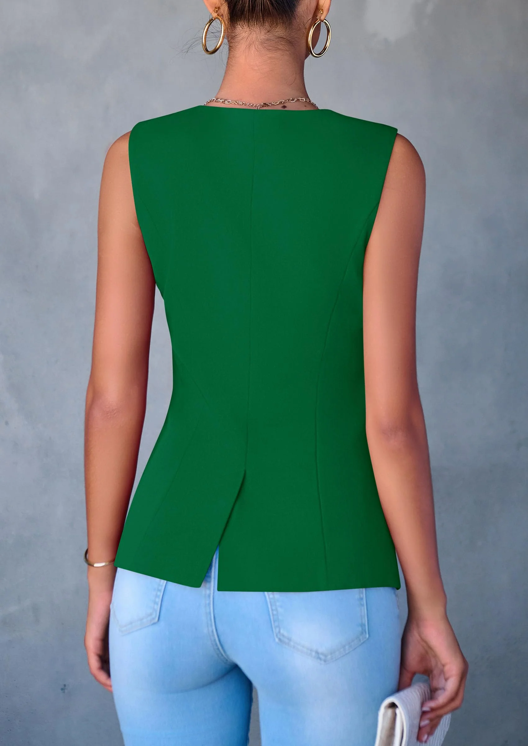 PRETTYGARDEN Women's Suit Vest Tops Summer Dressy Casual Business Button Sleeveless Trendy Fashion Blazer Waistcoat - Image 19