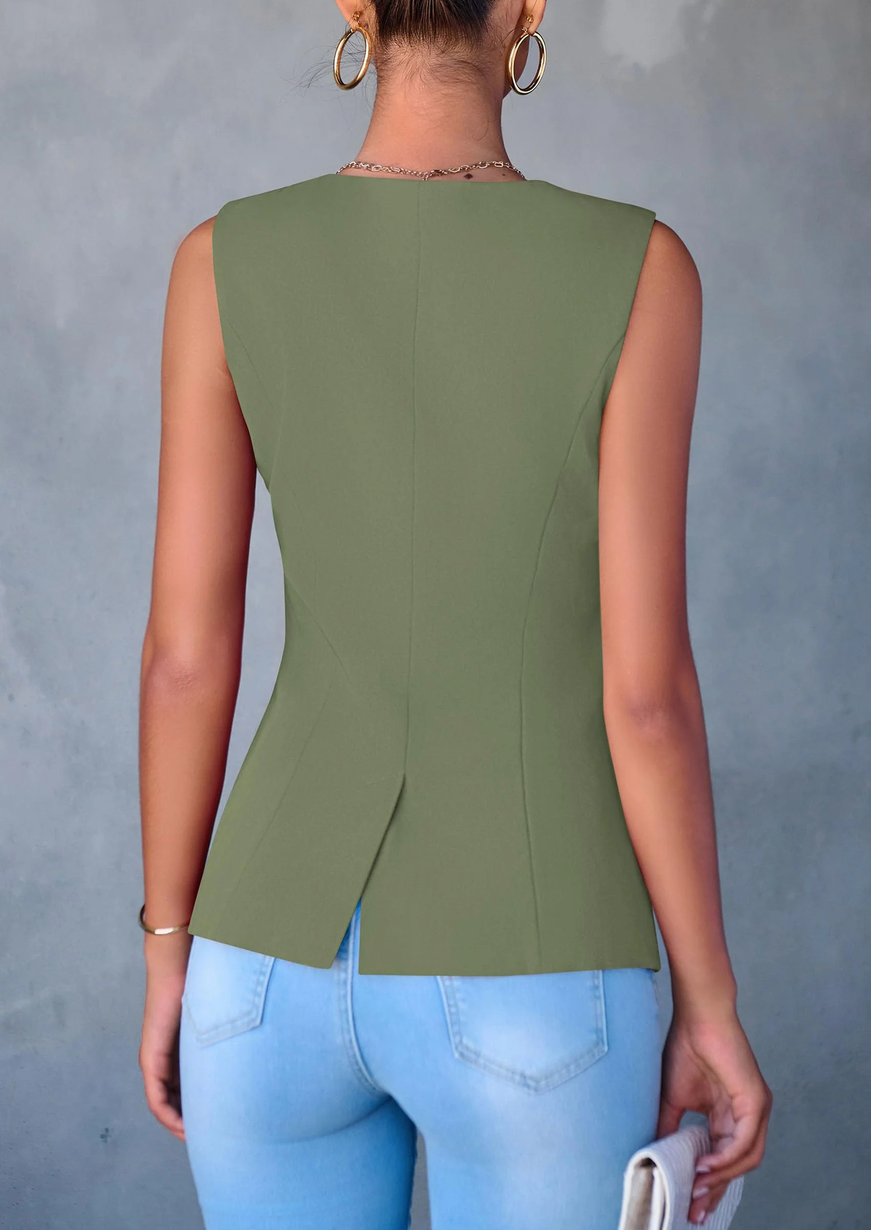 PRETTYGARDEN Women's Suit Vest Tops Summer Dressy Casual Business Button Sleeveless Trendy Fashion Blazer Waistcoat - Image 27