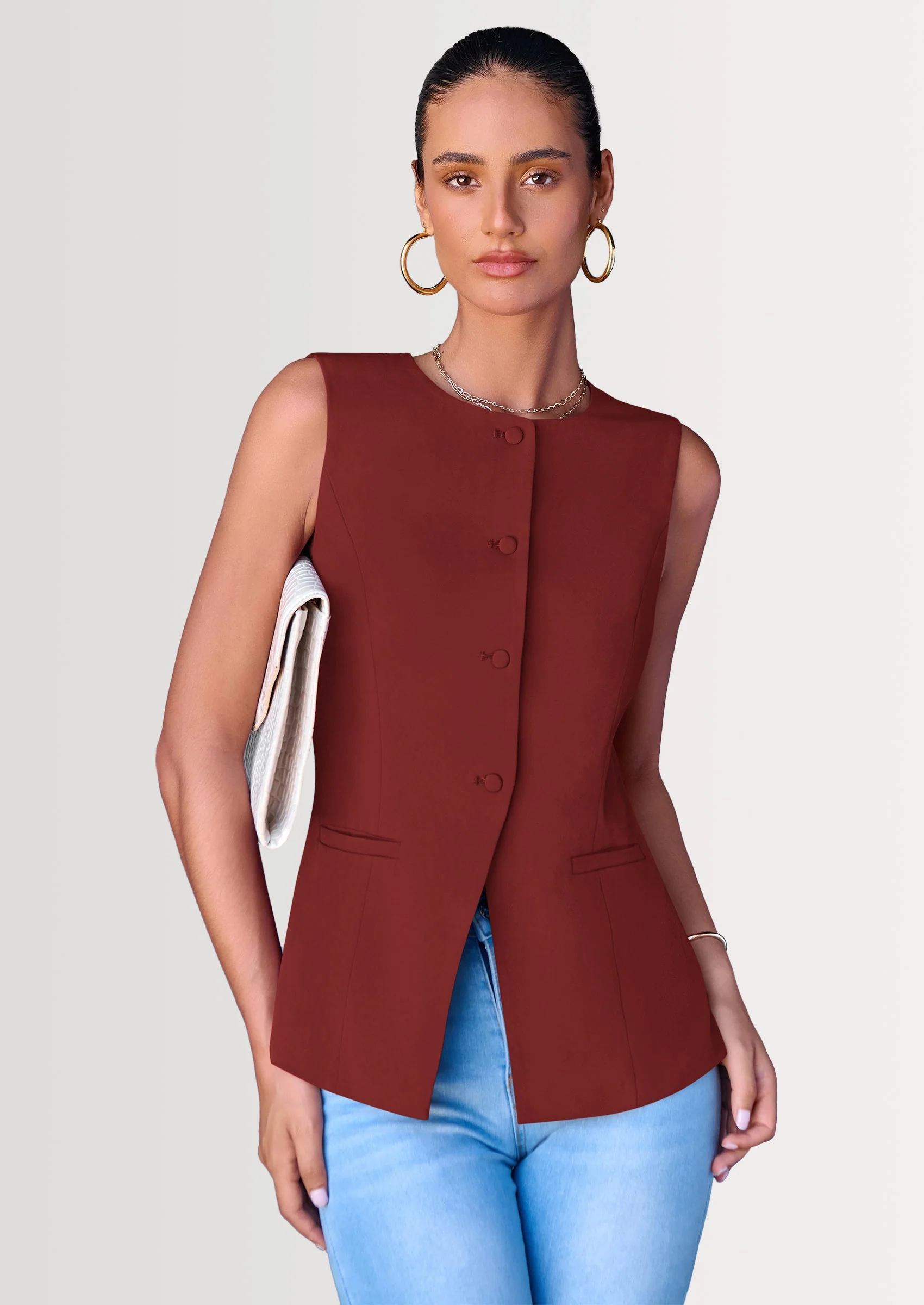 PRETTYGARDEN Women's Suit Vest Tops Summer Dressy Casual Business Button Sleeveless Trendy Fashion Blazer Waistcoat - Image 34