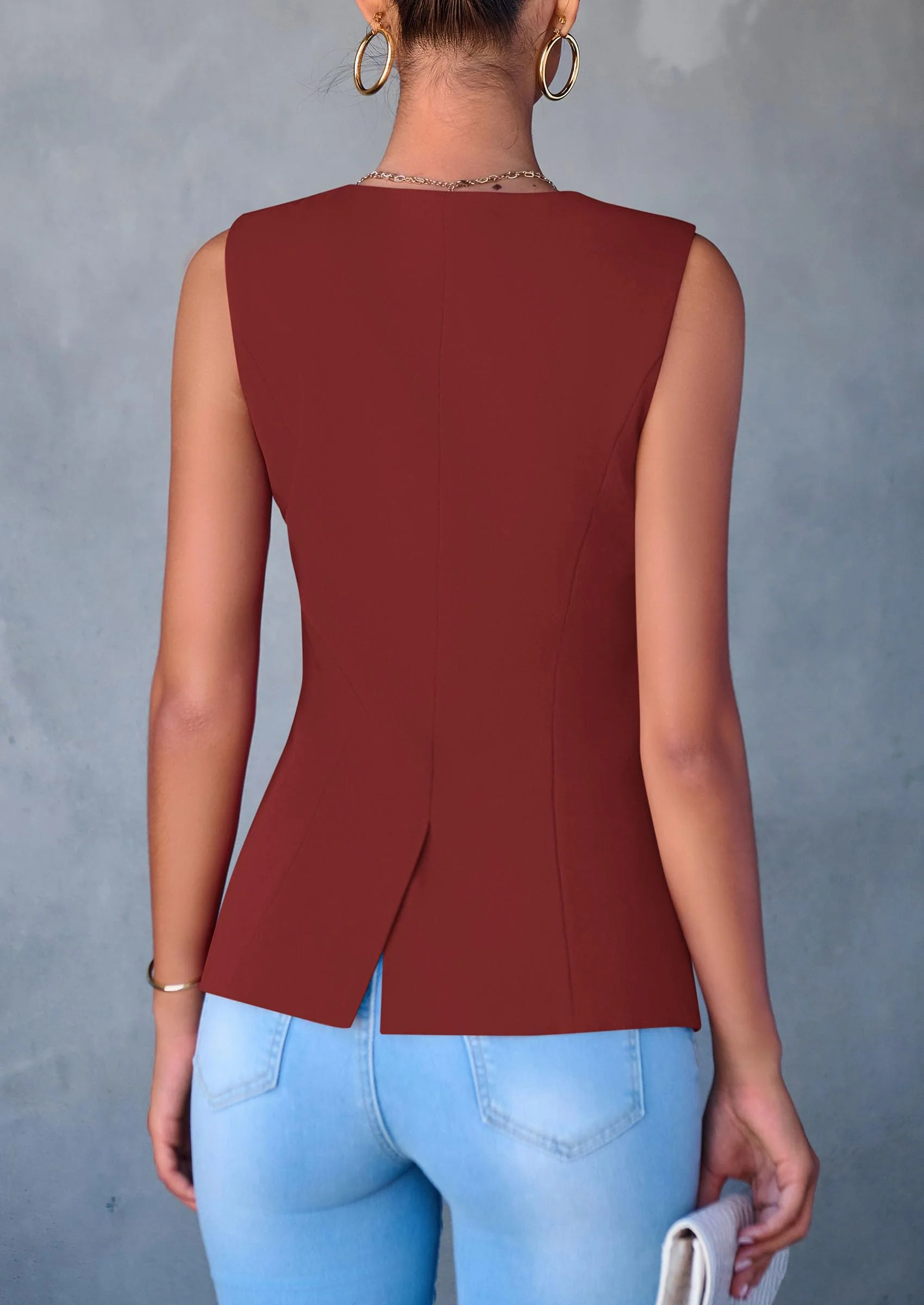 PRETTYGARDEN Women's Suit Vest Tops Summer Dressy Casual Business Button Sleeveless Trendy Fashion Blazer Waistcoat - Image 35