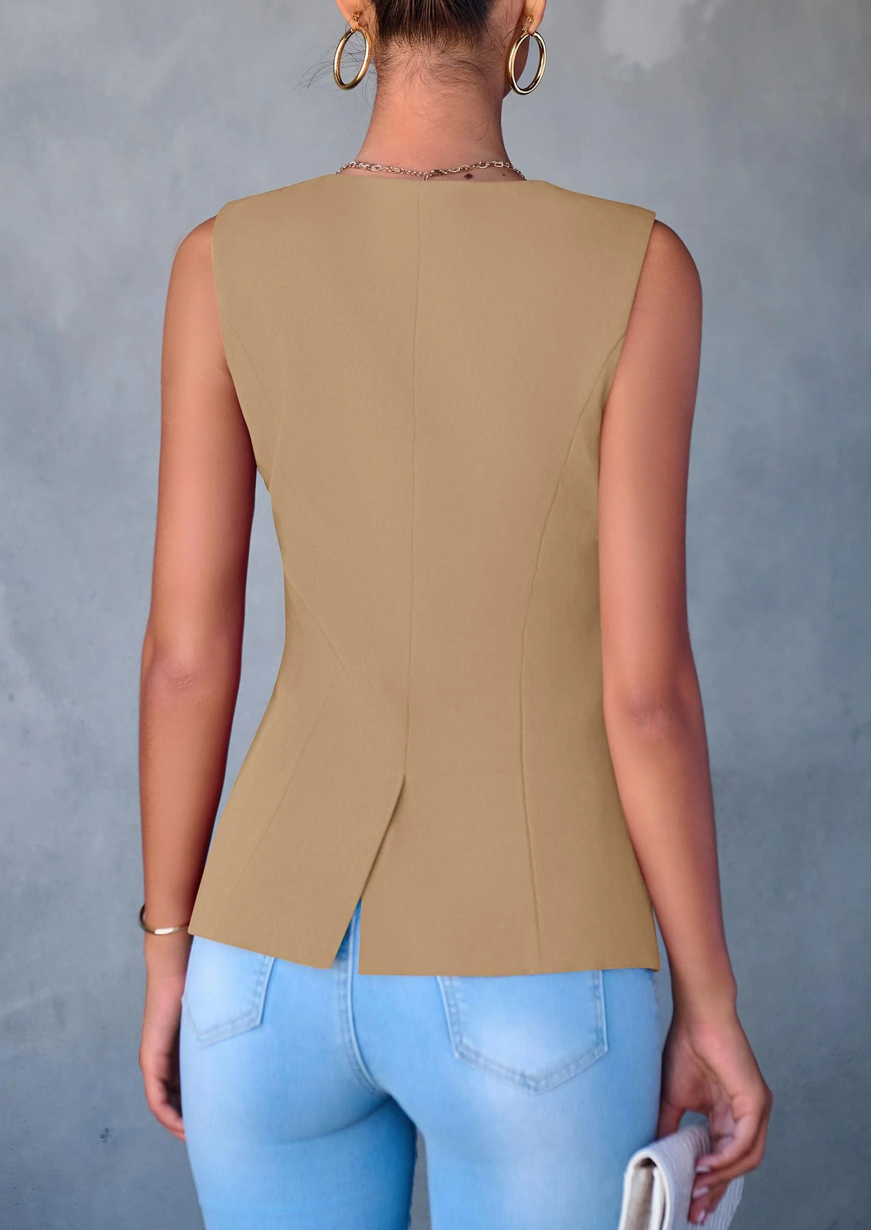 PRETTYGARDEN Women's Suit Vest Tops Summer Dressy Casual Business Button Sleeveless Trendy Fashion Blazer Waistcoat - Image 43