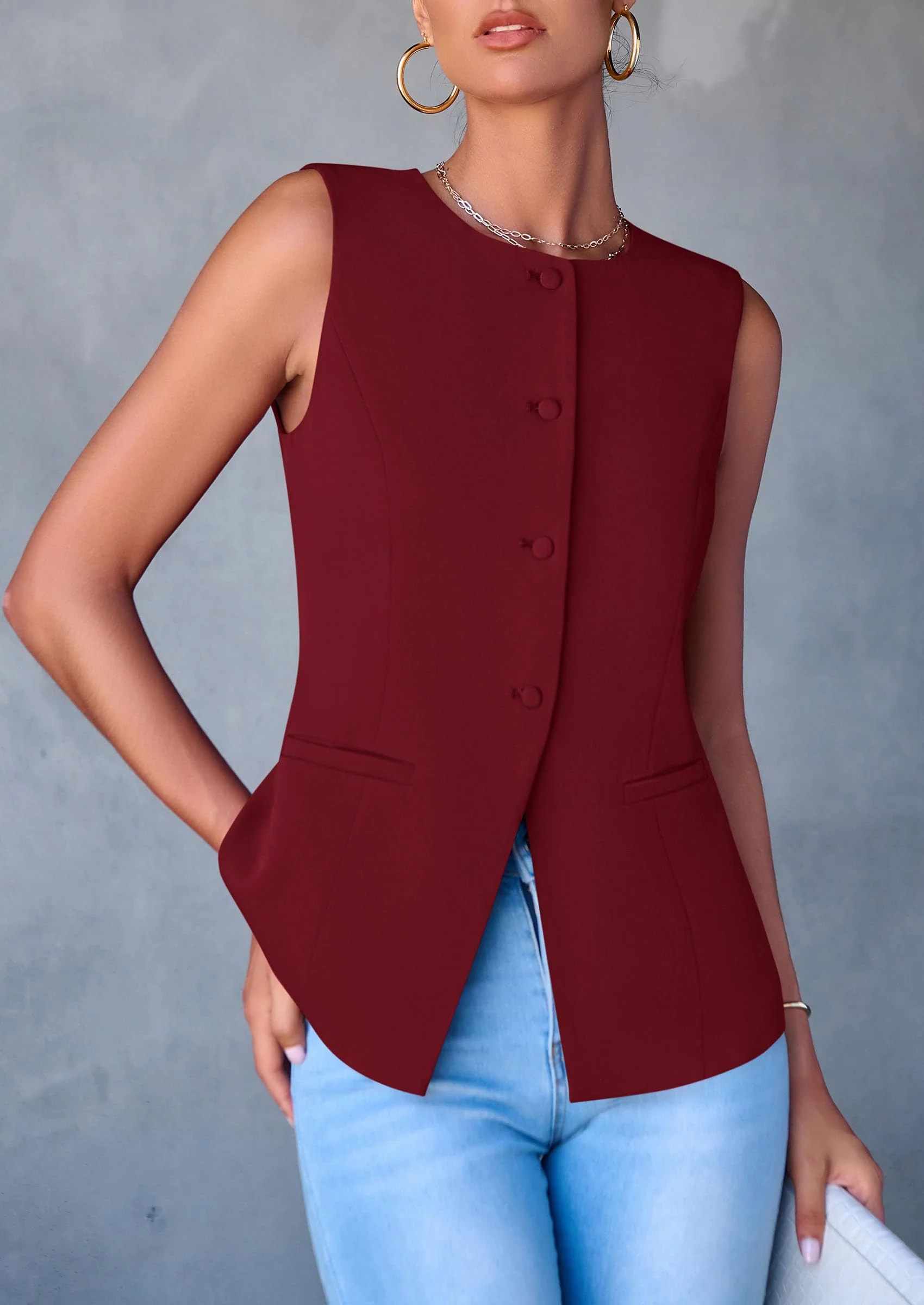 PRETTYGARDEN Women's Suit Vest Tops Summer Dressy Casual Business Button Sleeveless Trendy Fashion Blazer Waistcoat - Image 52