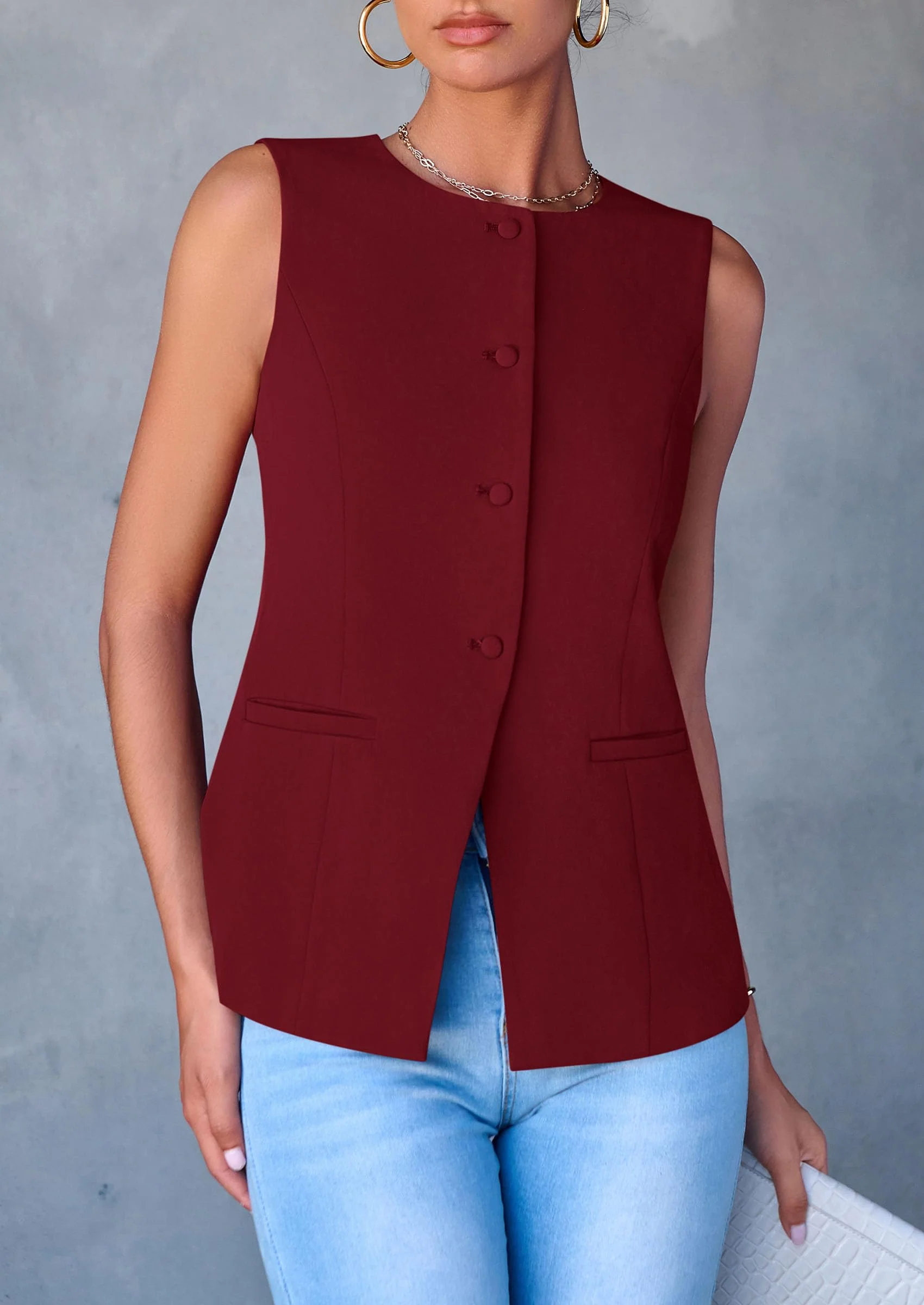PRETTYGARDEN Women's Suit Vest Tops Summer Dressy Casual Business Button Sleeveless Trendy Fashion Blazer Waistcoat - Image 53