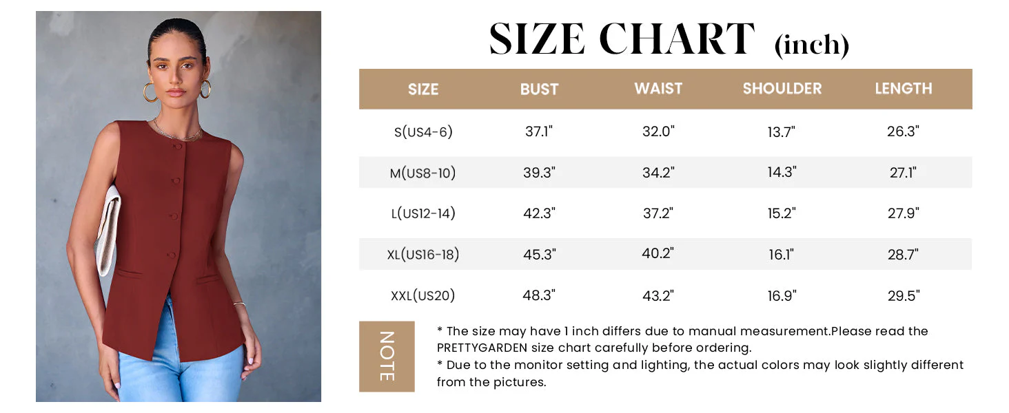PRETTYGARDEN Women's Suit Vest Tops Summer Dressy Casual Business Button Sleeveless Trendy Fashion Blazer Waistcoat - Image 9
