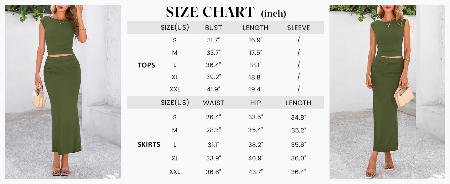 PRETTYGARDEN Summer 2 Piece Sets for Women Going Out Casual Cap Sleeve Crop Tops Ruched Maxi Long Skirts Spring Outfits - Image 7