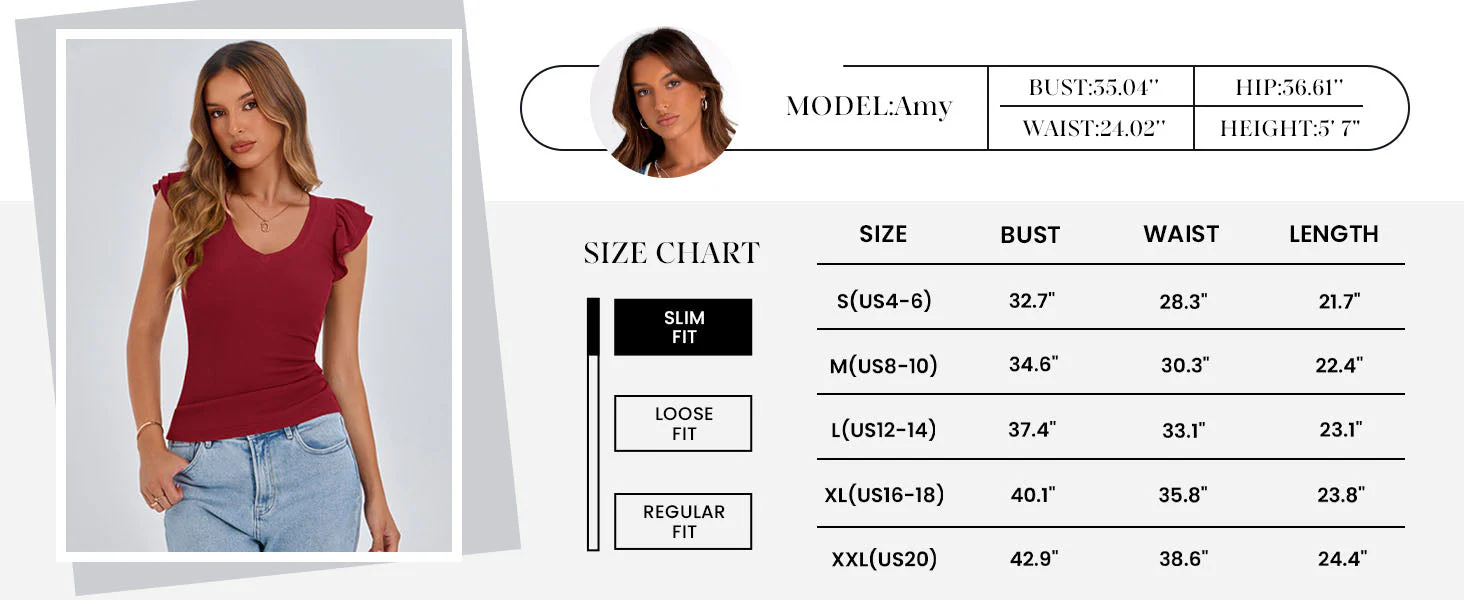 PRETTYGARDEN Womens V Neck Summer Tops Ruffle Sleeveless Slim Fit T Shirts Going Out Casual Blouses - Image 9