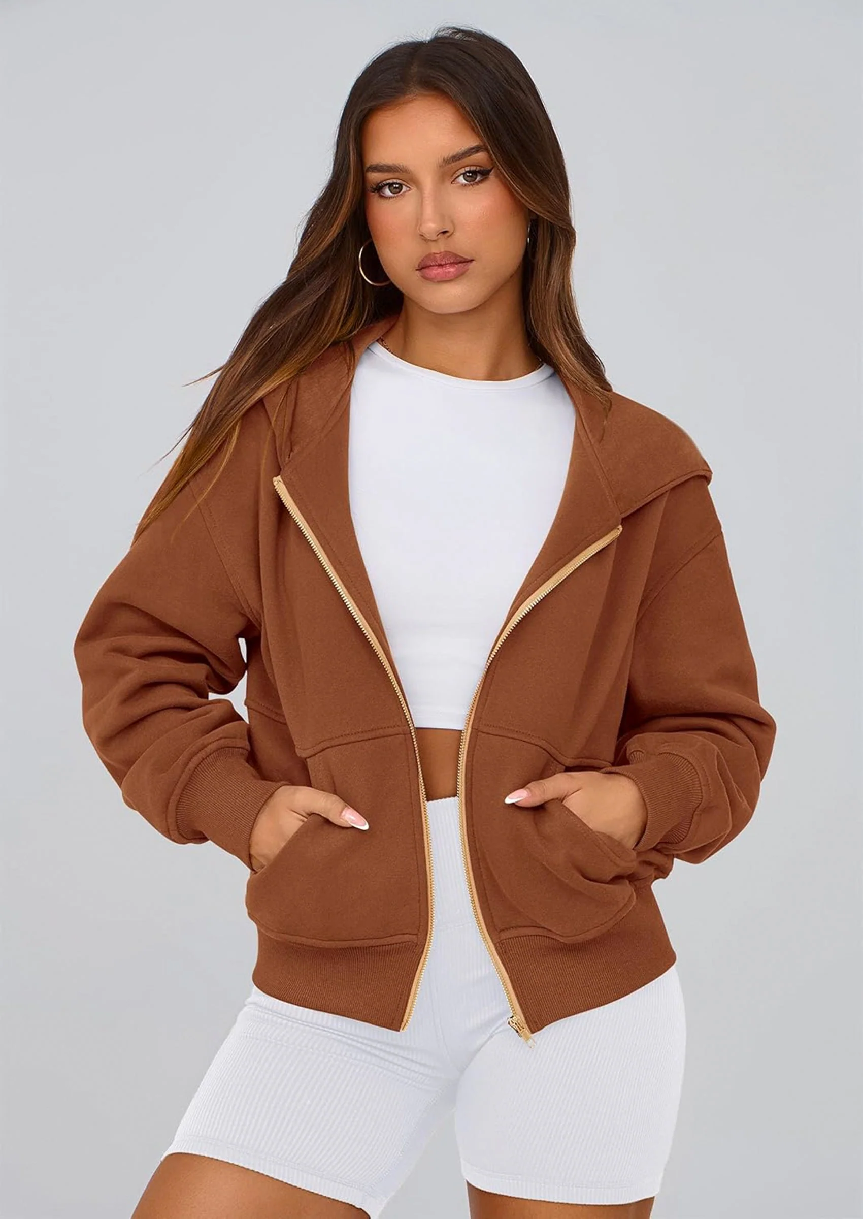 PRETTYGARDEN Hoodies For Women Sweatshirt Zip Up Hoodie Fall Fashion Trendy Long Sleeve Jackets Winter Clothing Outfits - Image 119