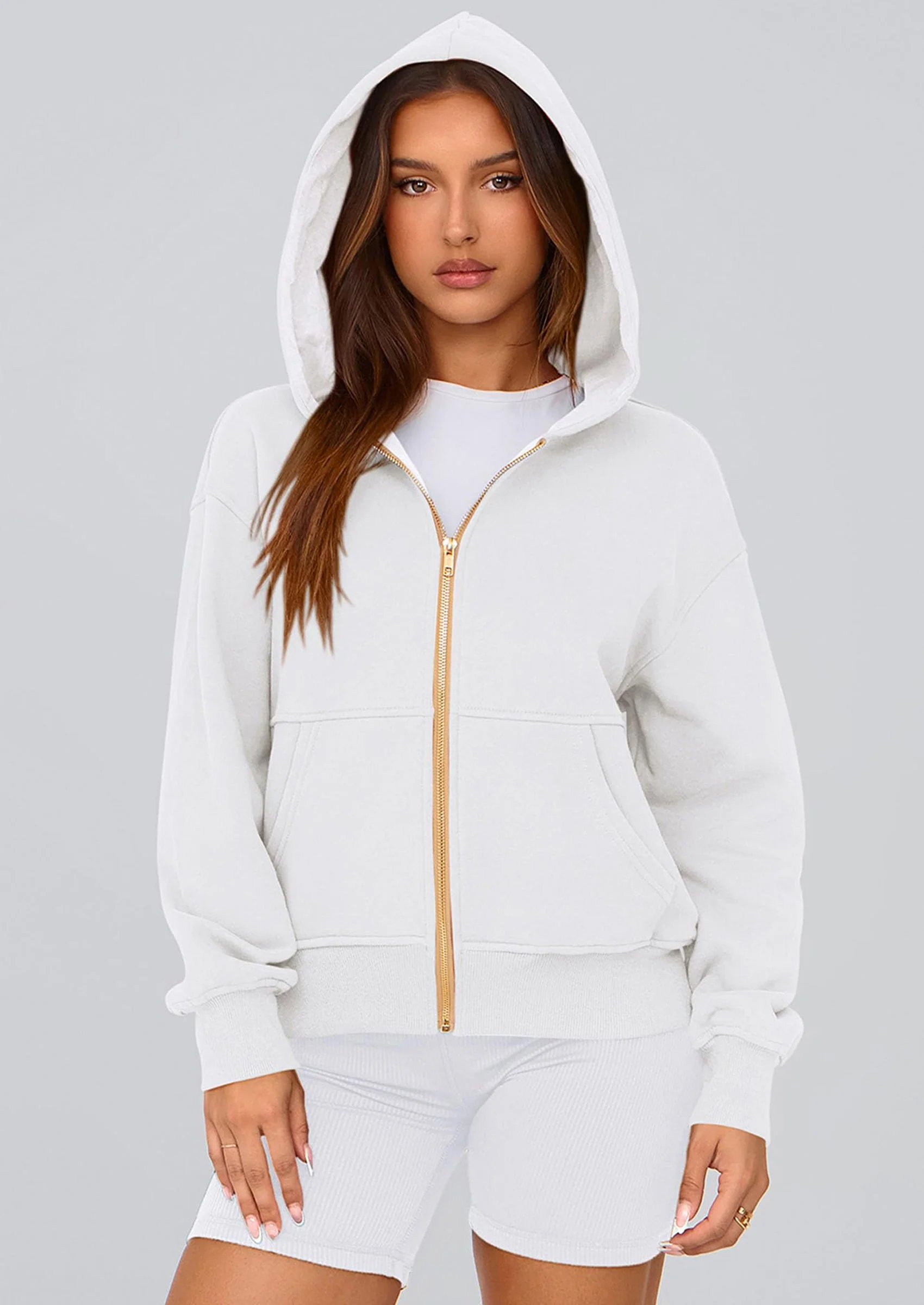 PRETTYGARDEN Hoodies For Women Sweatshirt Zip Up Hoodie Fall Fashion Trendy Long Sleeve Jackets Winter Clothing Outfits - Image 12