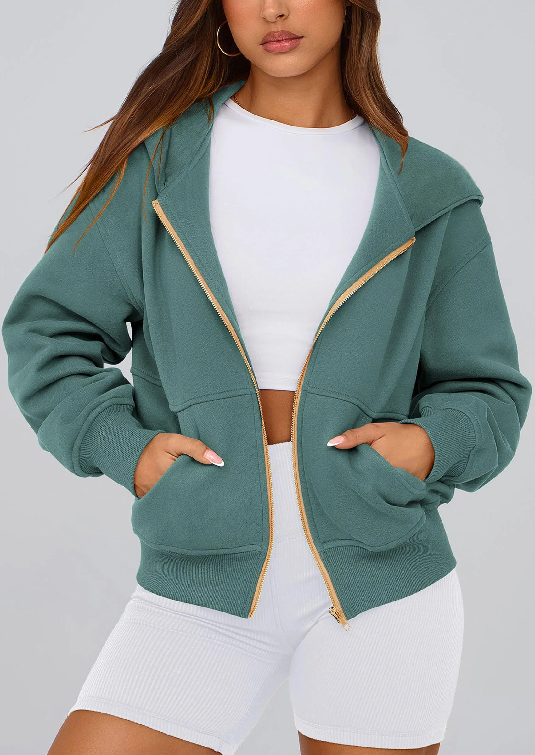 PRETTYGARDEN Hoodies For Women Sweatshirt Zip Up Hoodie Fall Fashion Trendy Long Sleeve Jackets Winter Clothing Outfits - Image 133