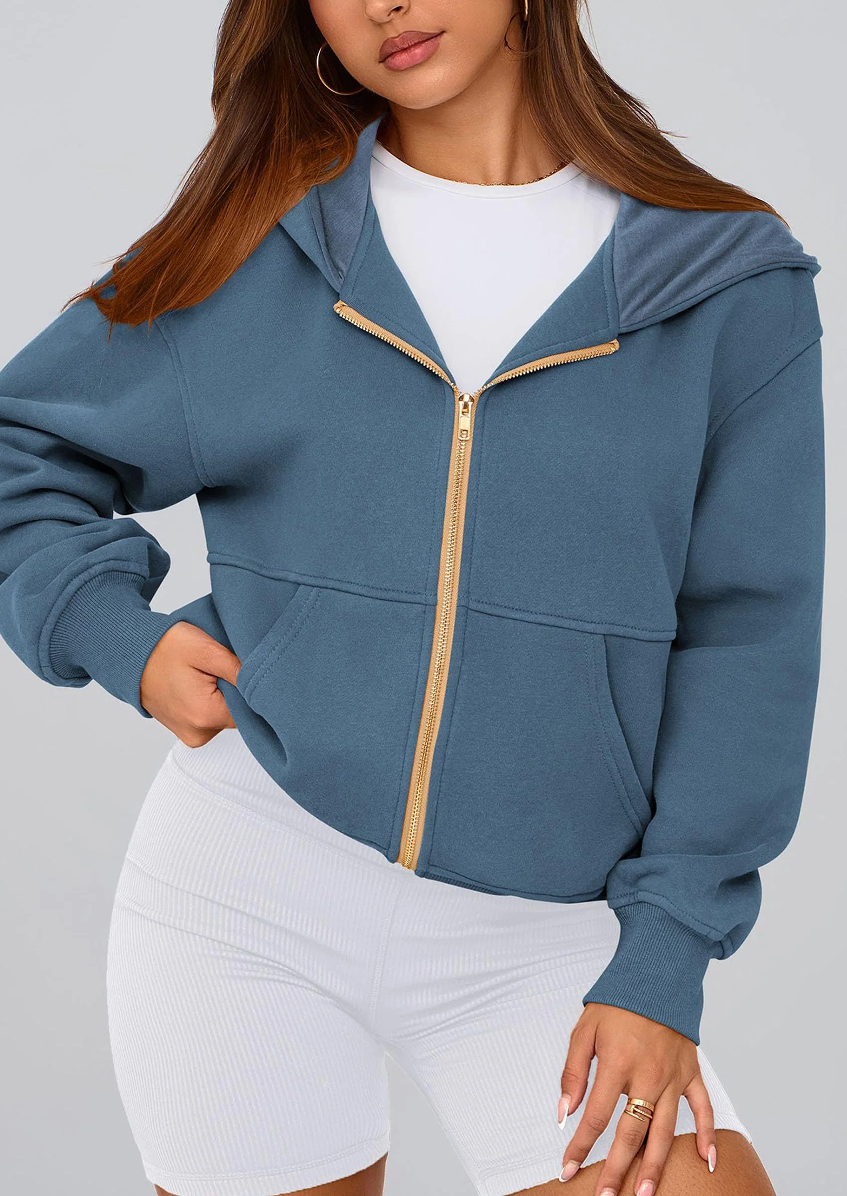 PRETTYGARDEN Hoodies For Women Sweatshirt Zip Up Hoodie Fall Fashion Trendy Long Sleeve Jackets Winter Clothing Outfits - Image 152