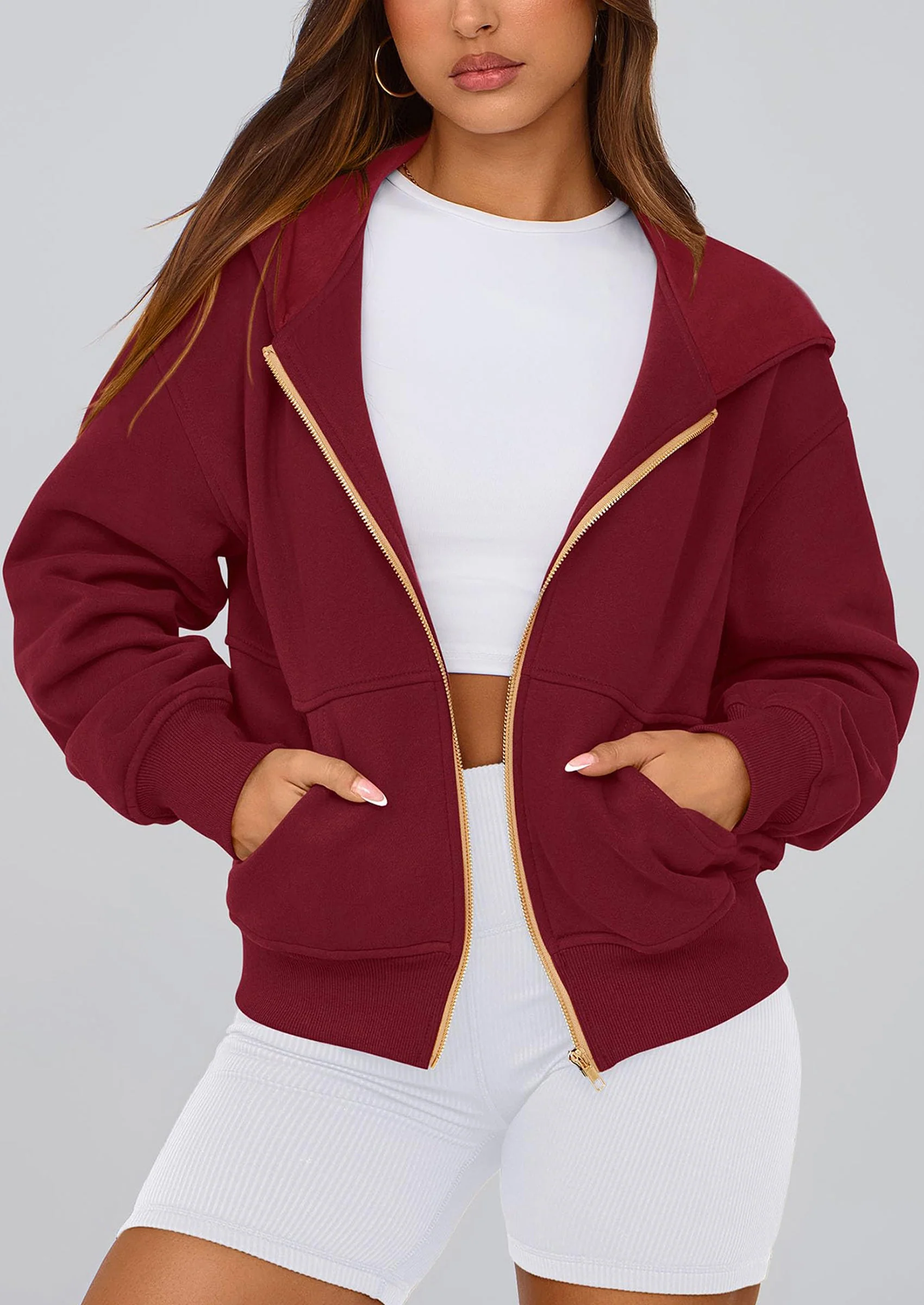 PRETTYGARDEN Hoodies For Women Sweatshirt Zip Up Hoodie Fall Fashion Trendy Long Sleeve Jackets Winter Clothing Outfits - Image 161