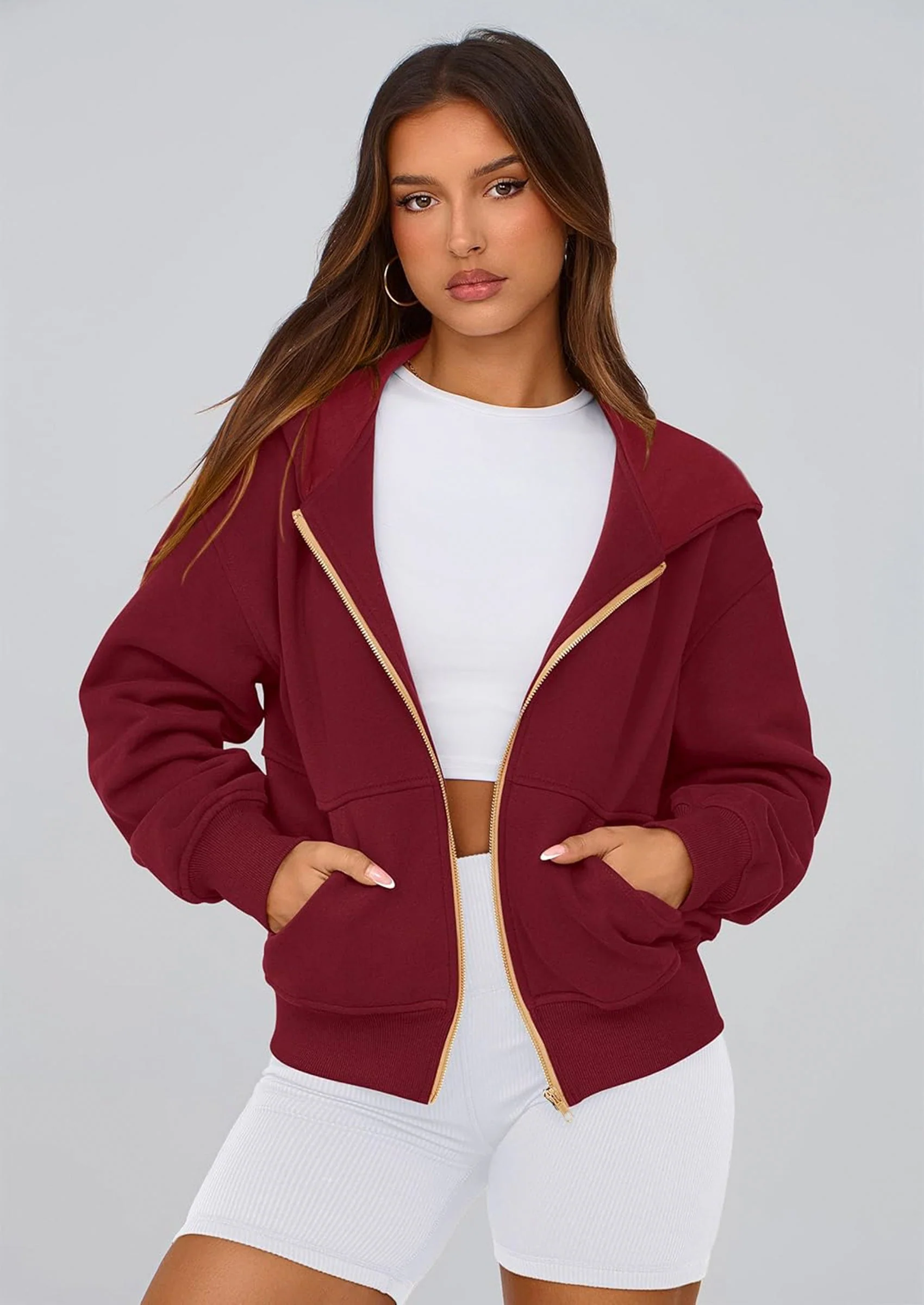 PRETTYGARDEN Hoodies For Women Sweatshirt Zip Up Hoodie Fall Fashion Trendy Long Sleeve Jackets Winter Clothing Outfits - Image 167