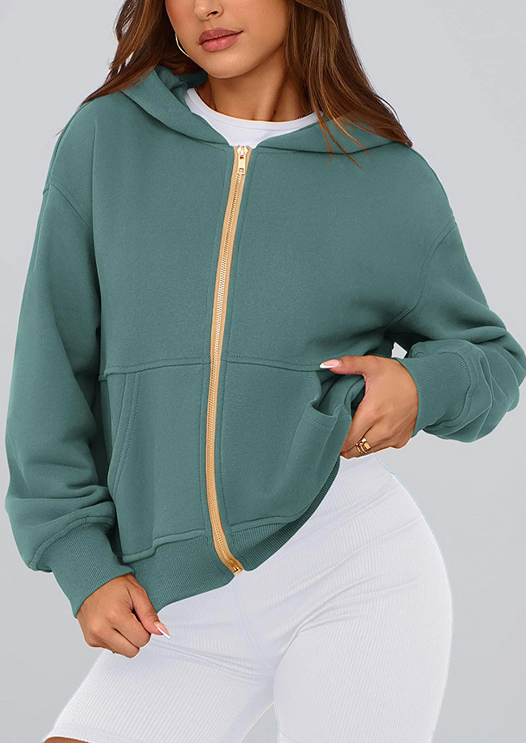 PRETTYGARDEN Hoodies For Women Sweatshirt Zip Up Hoodie Fall Fashion Trendy Long Sleeve Jackets Winter Clothing Outfits - Image 18