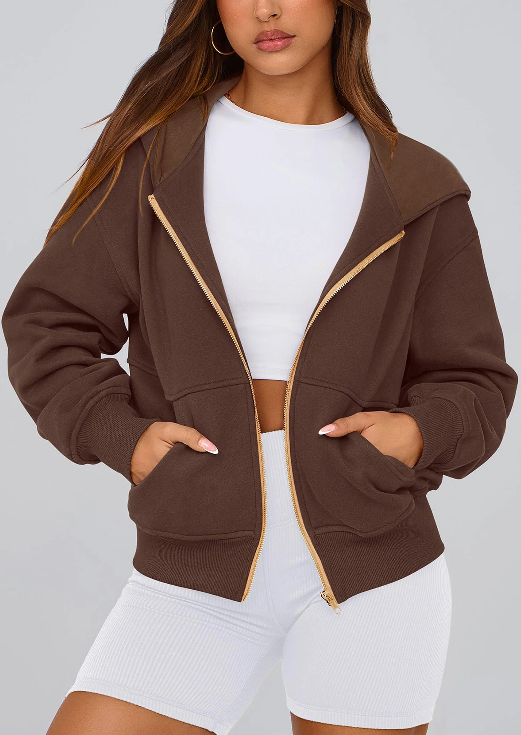 PRETTYGARDEN Hoodies For Women Sweatshirt Zip Up Hoodie Fall Fashion Trendy Long Sleeve Jackets Winter Clothing Outfits - Image 188