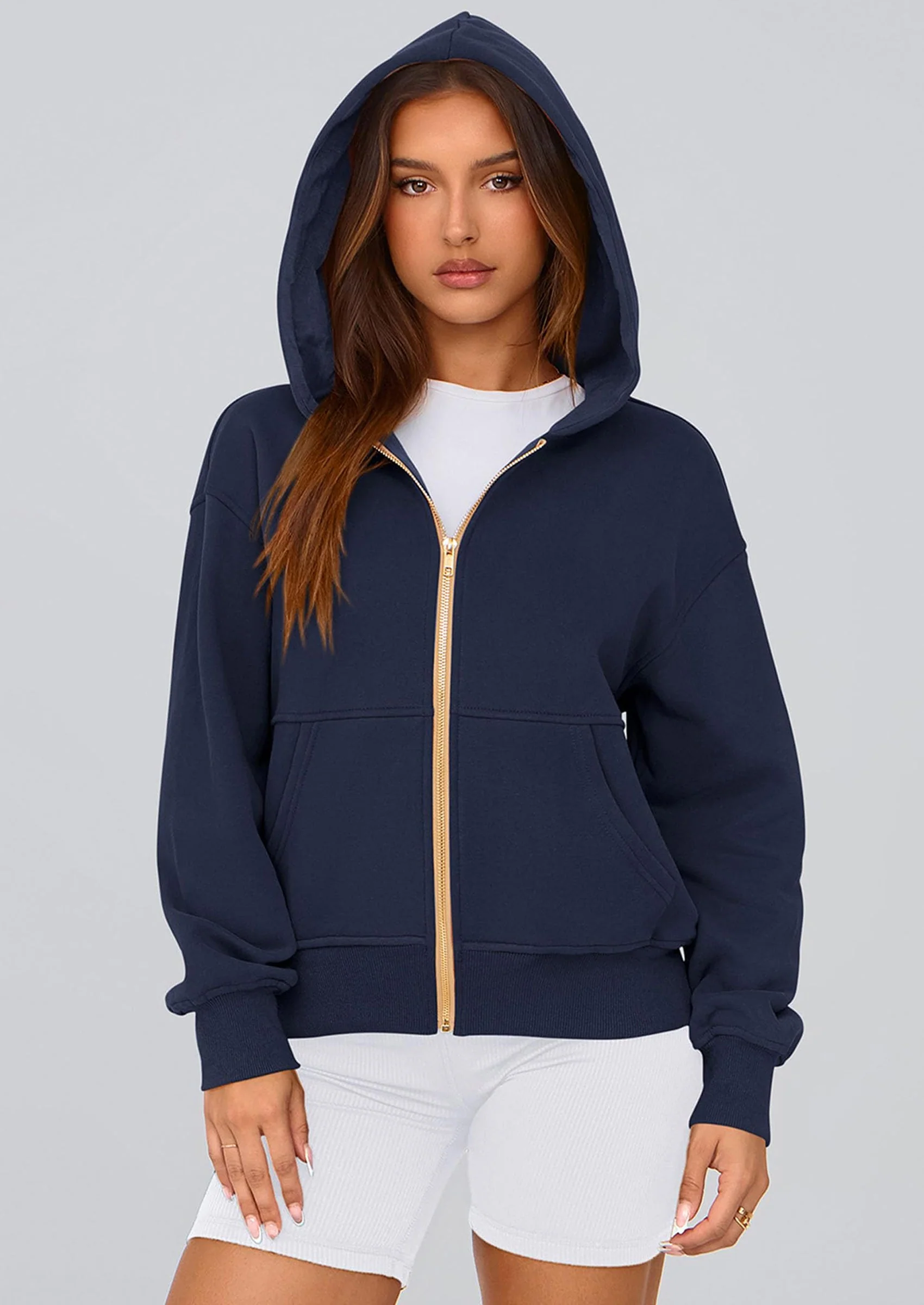 PRETTYGARDEN Hoodies For Women Sweatshirt Zip Up Hoodie Fall Fashion Trendy Long Sleeve Jackets Winter Clothing Outfits - Image 23