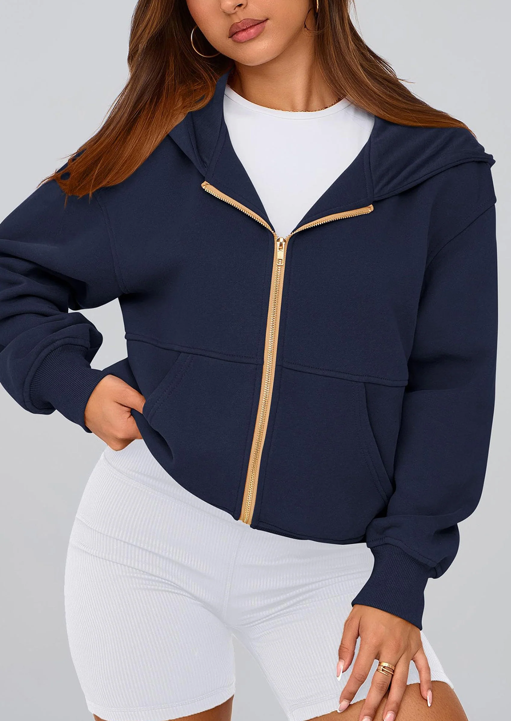 PRETTYGARDEN Hoodies For Women Sweatshirt Zip Up Hoodie Fall Fashion Trendy Long Sleeve Jackets Winter Clothing Outfits - Image 26