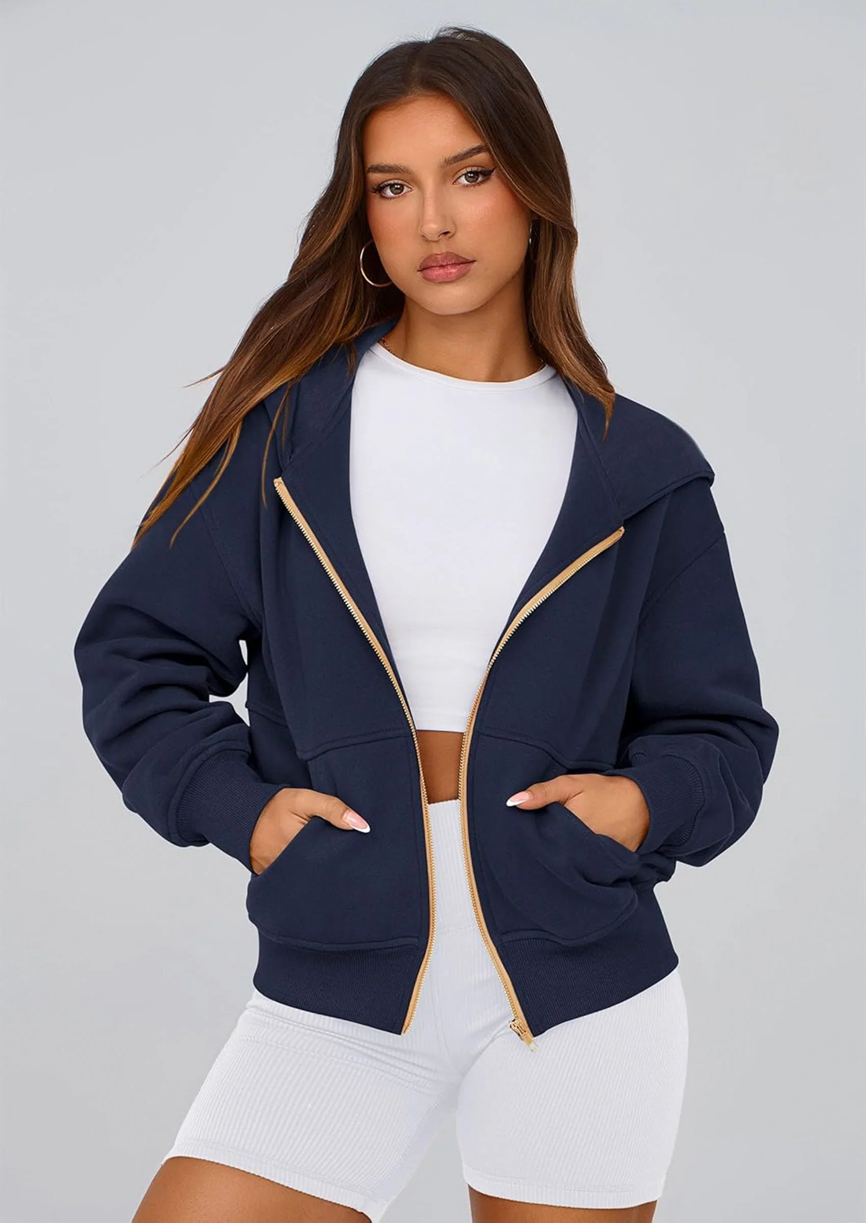 PRETTYGARDEN Hoodies For Women Sweatshirt Zip Up Hoodie Fall Fashion Trendy Long Sleeve Jackets Winter Clothing Outfits - Image 27