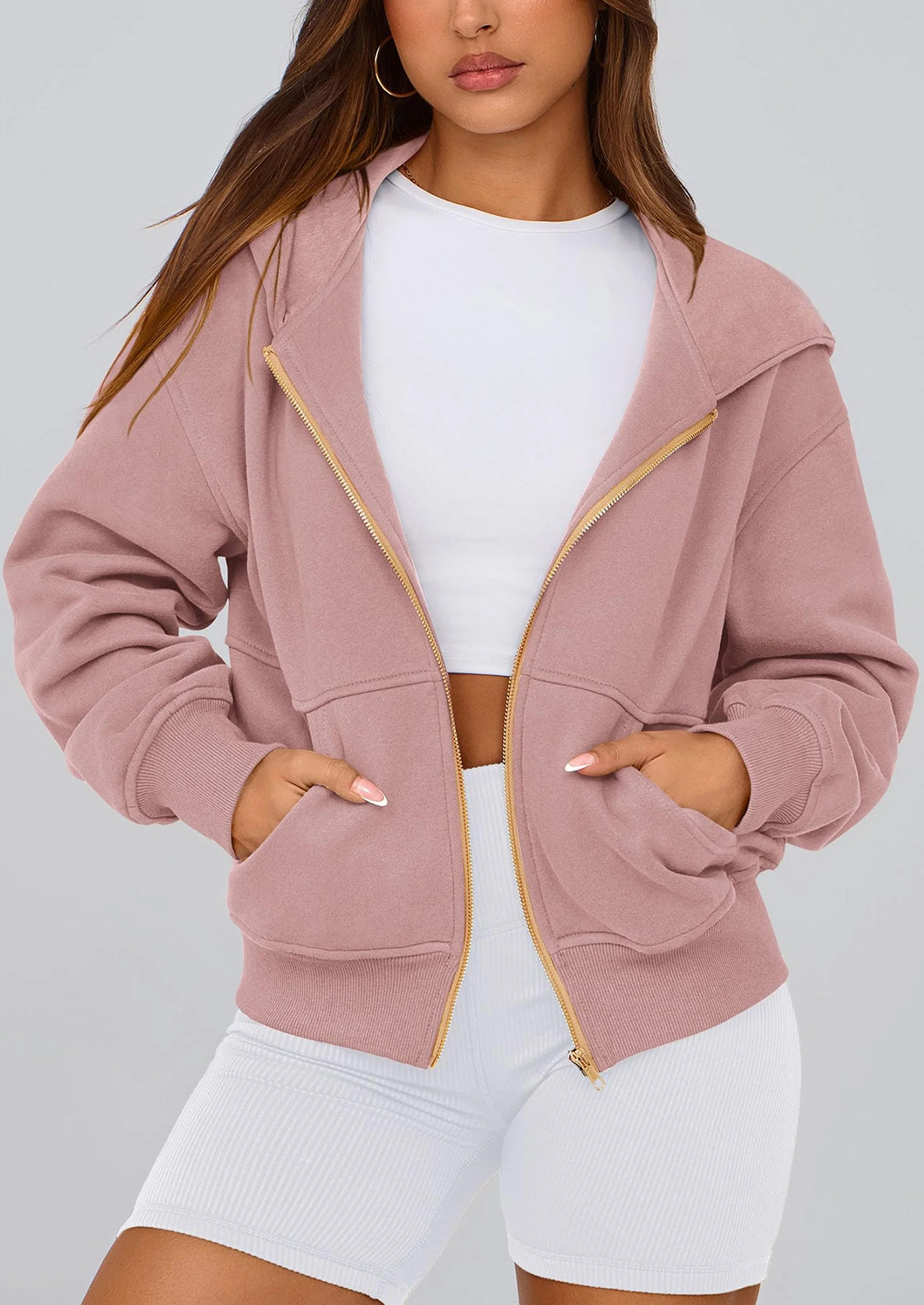 PRETTYGARDEN Hoodies For Women Sweatshirt Zip Up Hoodie Fall Fashion Trendy Long Sleeve Jackets Winter Clothing Outfits - Image 3