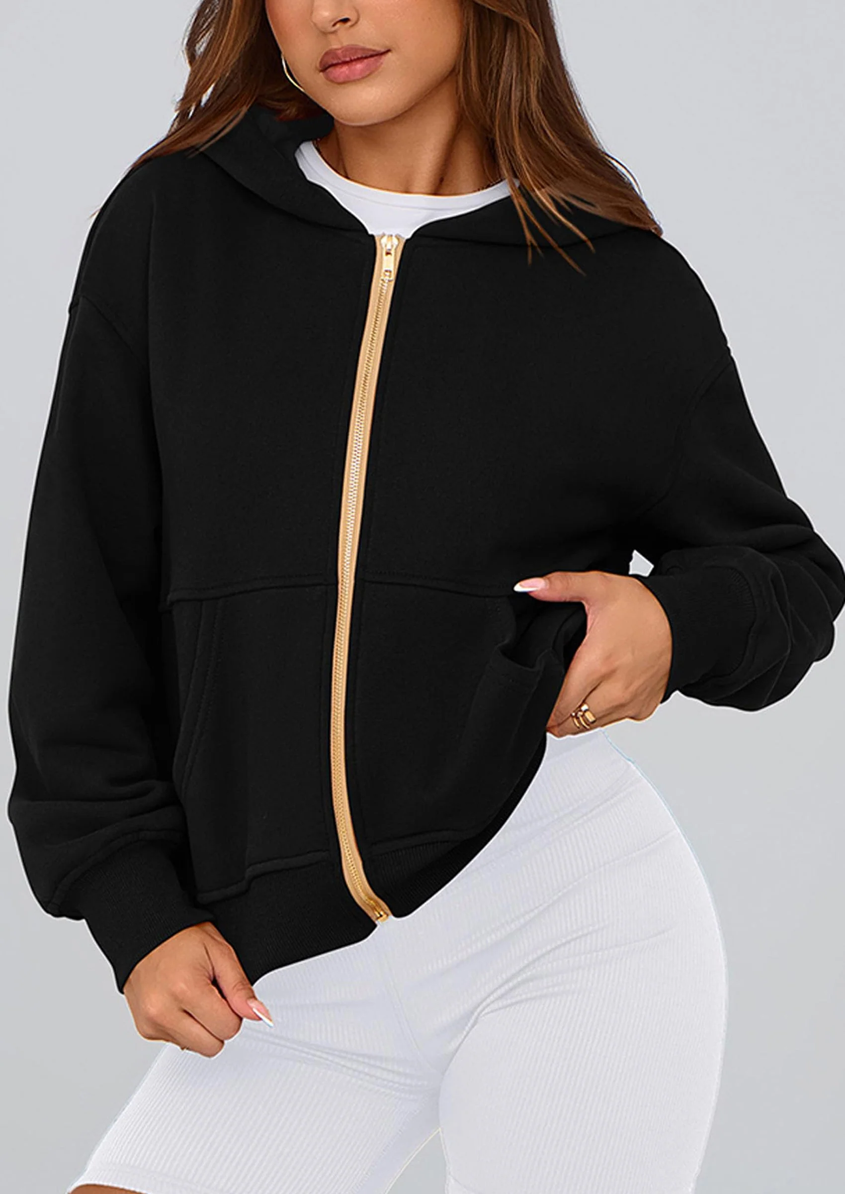 PRETTYGARDEN Hoodies For Women Sweatshirt Zip Up Hoodie Fall Fashion Trendy Long Sleeve Jackets Winter Clothing Outfits - Image 30