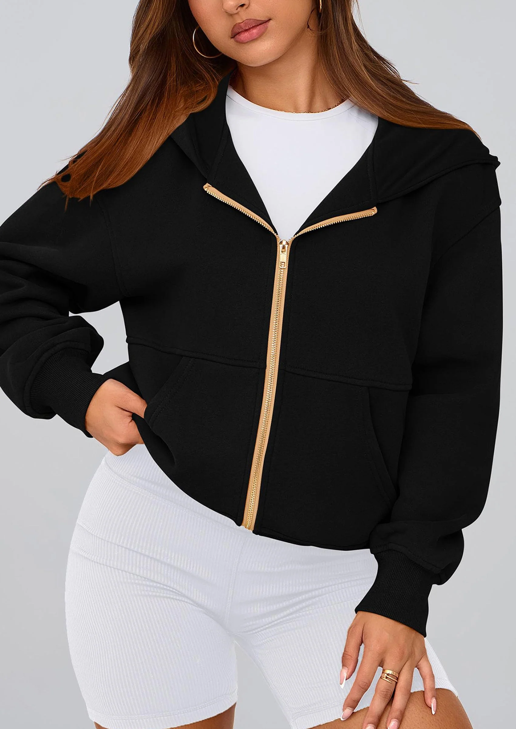 PRETTYGARDEN Hoodies For Women Sweatshirt Zip Up Hoodie Fall Fashion Trendy Long Sleeve Jackets Winter Clothing Outfits - Image 33