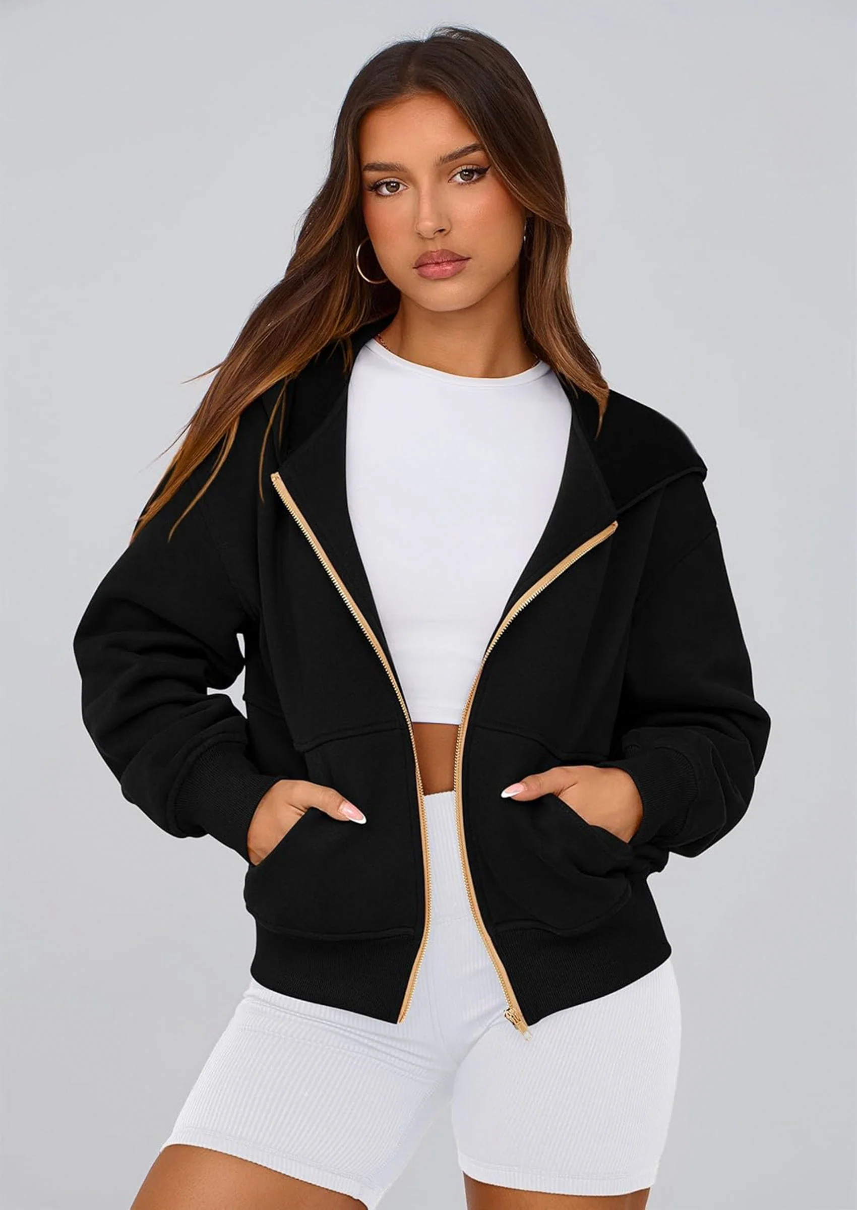 PRETTYGARDEN Hoodies For Women Sweatshirt Zip Up Hoodie Fall Fashion Trendy Long Sleeve Jackets Winter Clothing Outfits - Image 34