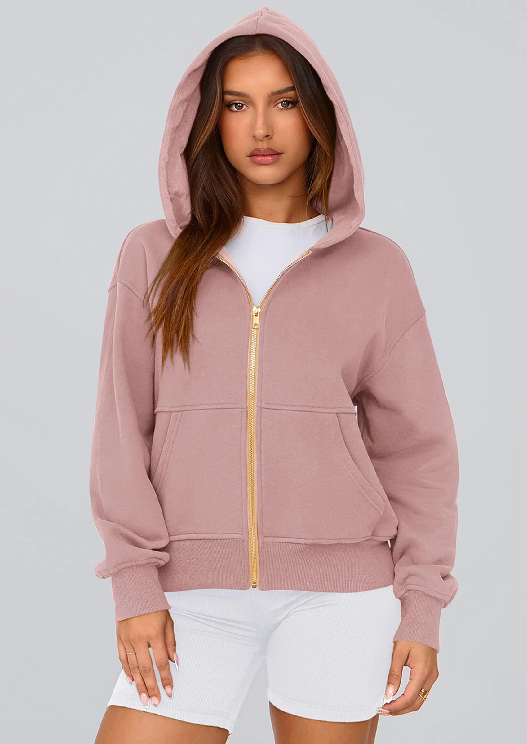 PRETTYGARDEN Hoodies For Women Sweatshirt Zip Up Hoodie Fall Fashion Trendy Long Sleeve Jackets Winter Clothing Outfits - Image 4