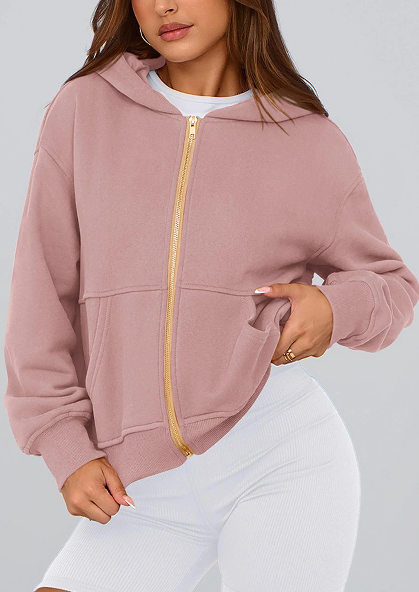 PRETTYGARDEN Hoodies For Women Sweatshirt Zip Up Hoodie Fall Fashion Trendy Long Sleeve Jackets Winter Clothing Outfits - Image 5