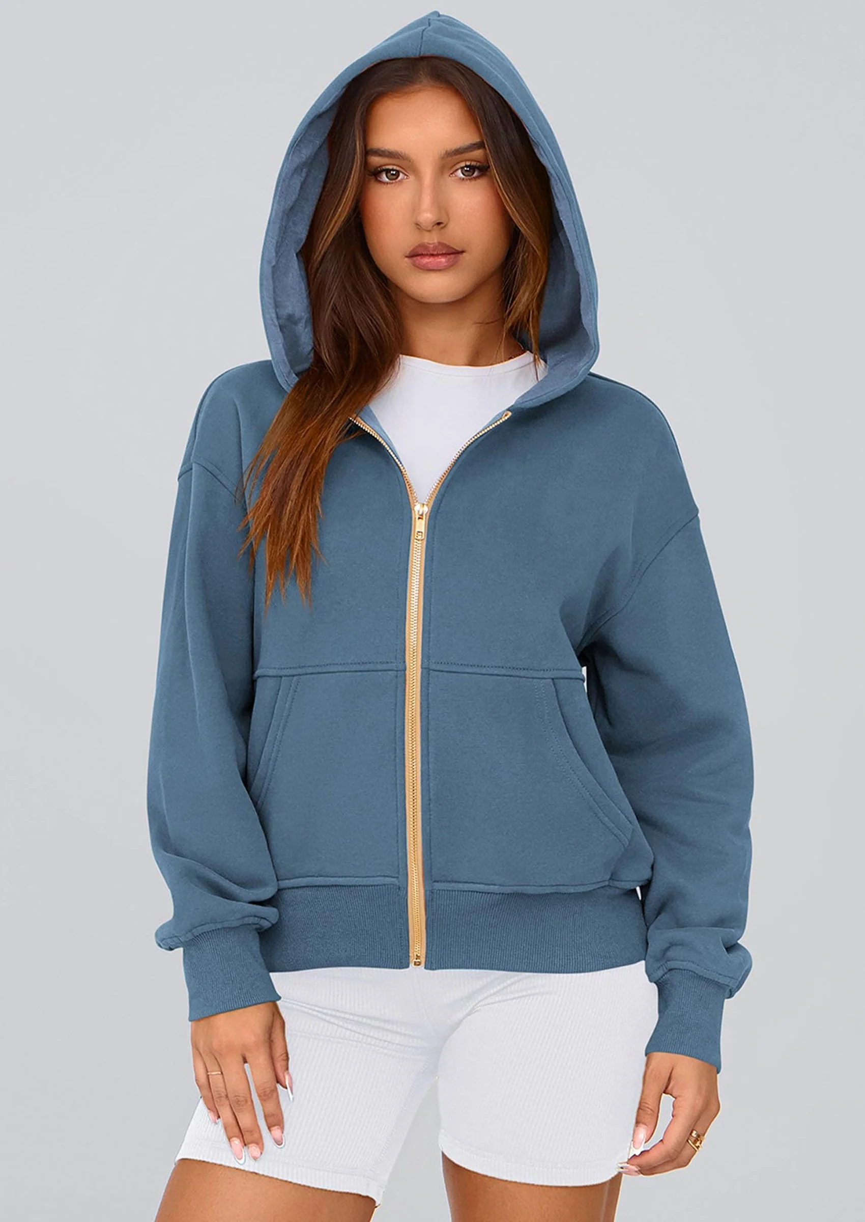 PRETTYGARDEN Hoodies For Women Sweatshirt Zip Up Hoodie Fall Fashion Trendy Long Sleeve Jackets Winter Clothing Outfits - Image 50