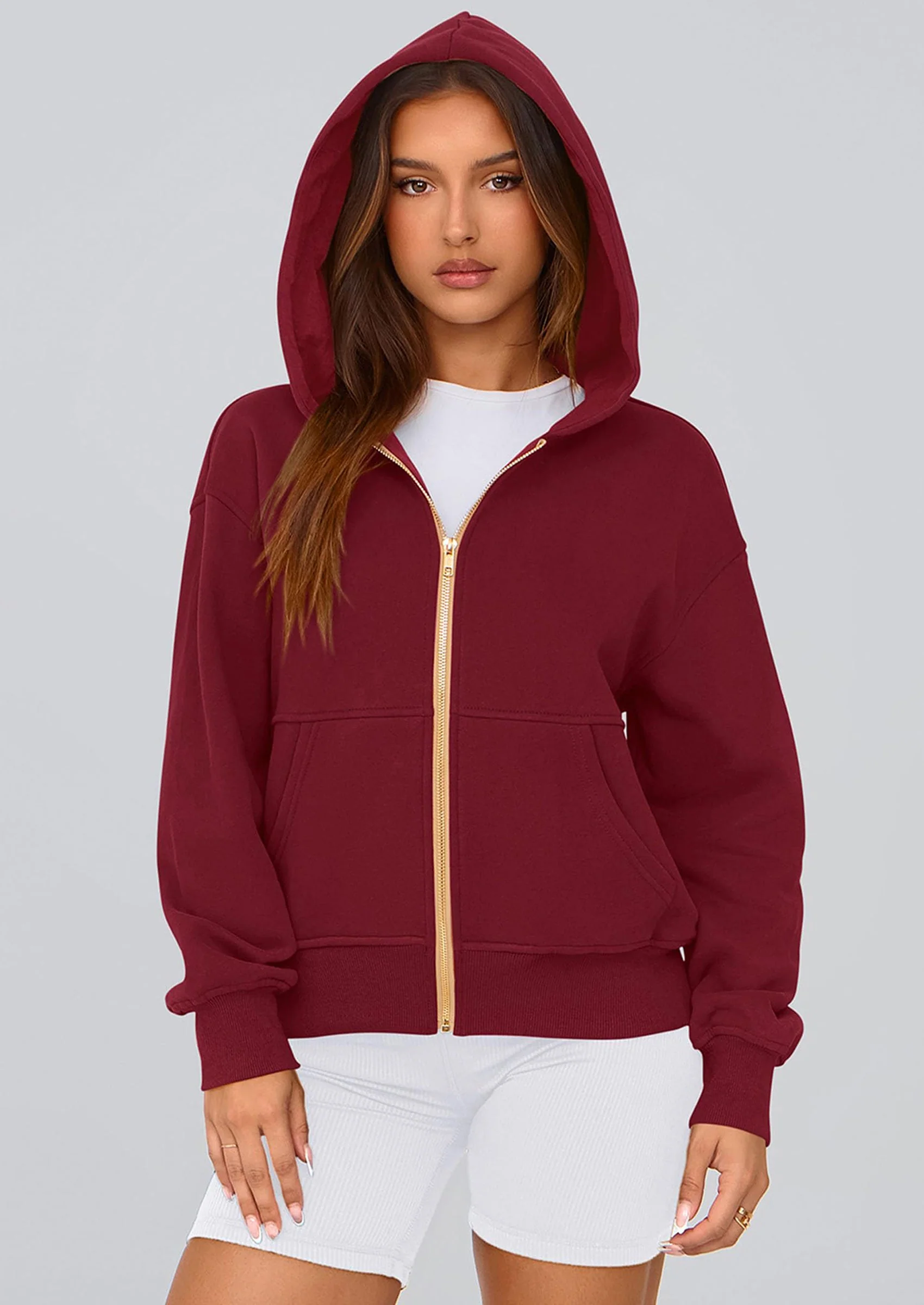 PRETTYGARDEN Hoodies For Women Sweatshirt Zip Up Hoodie Fall Fashion Trendy Long Sleeve Jackets Winter Clothing Outfits - Image 62