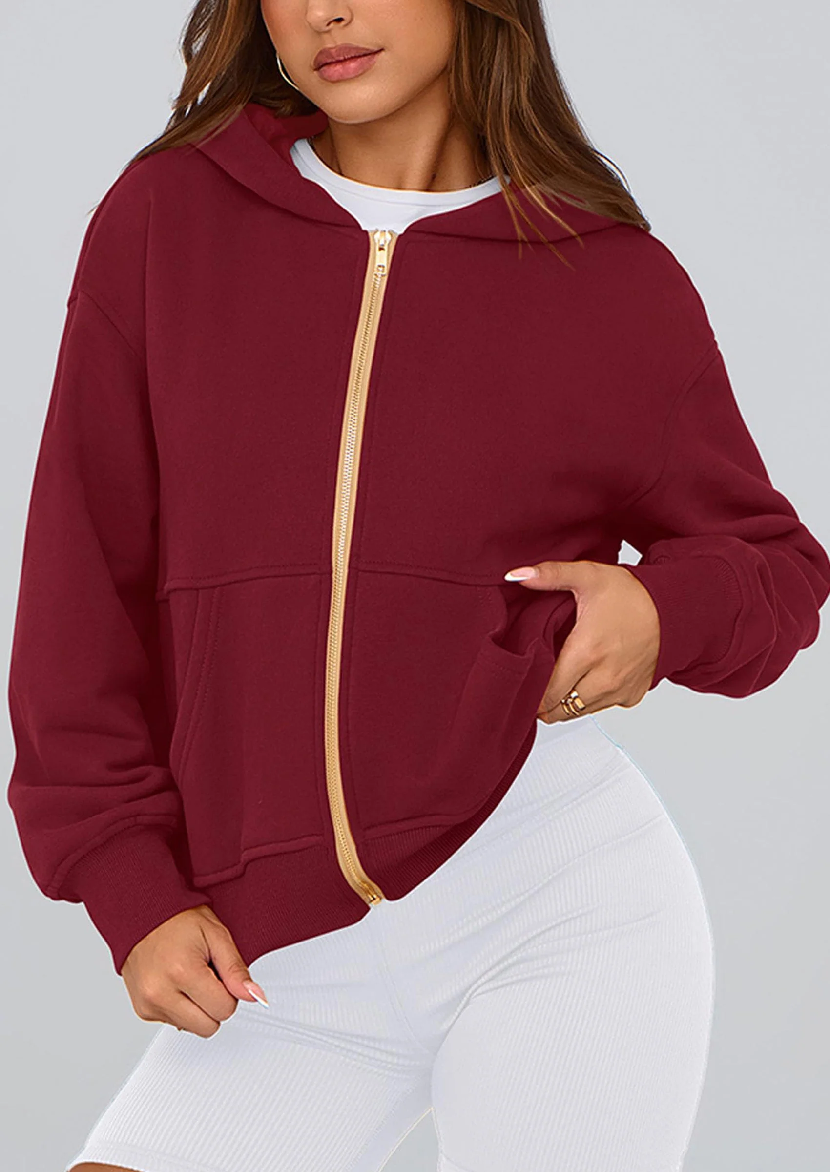 PRETTYGARDEN Hoodies For Women Sweatshirt Zip Up Hoodie Fall Fashion Trendy Long Sleeve Jackets Winter Clothing Outfits - Image 63