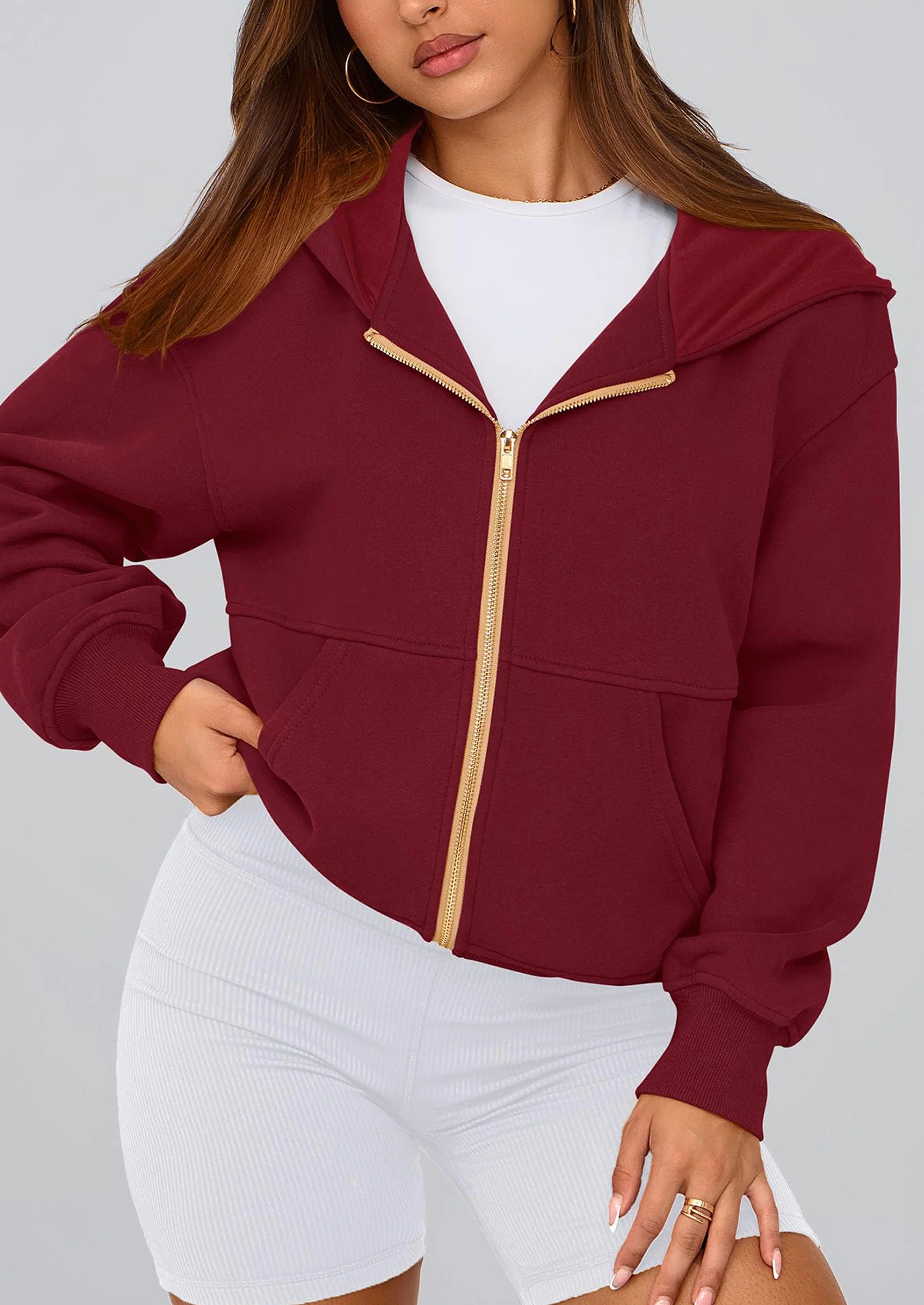 PRETTYGARDEN Hoodies For Women Sweatshirt Zip Up Hoodie Fall Fashion Trendy Long Sleeve Jackets Winter Clothing Outfits - Image 66