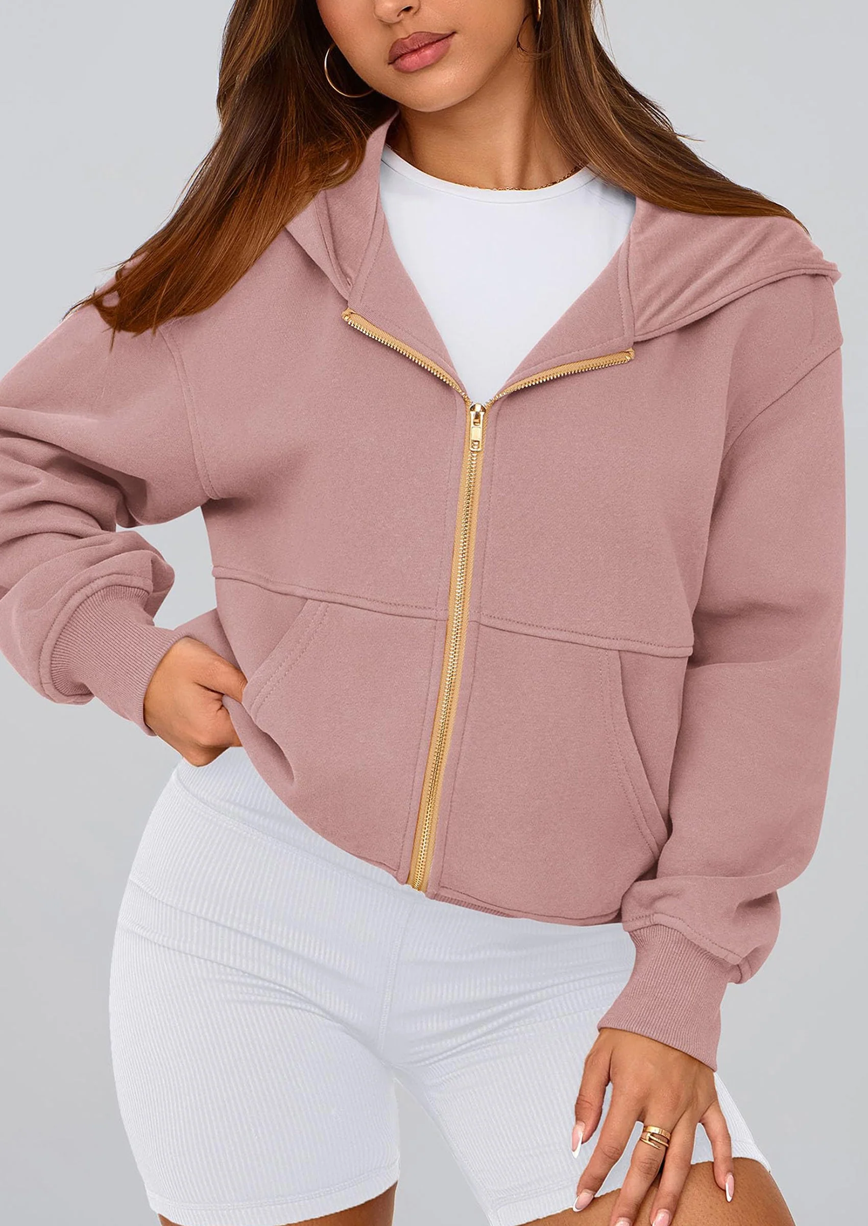 PRETTYGARDEN Hoodies For Women Sweatshirt Zip Up Hoodie Fall Fashion Trendy Long Sleeve Jackets Winter Clothing Outfits - Image 7