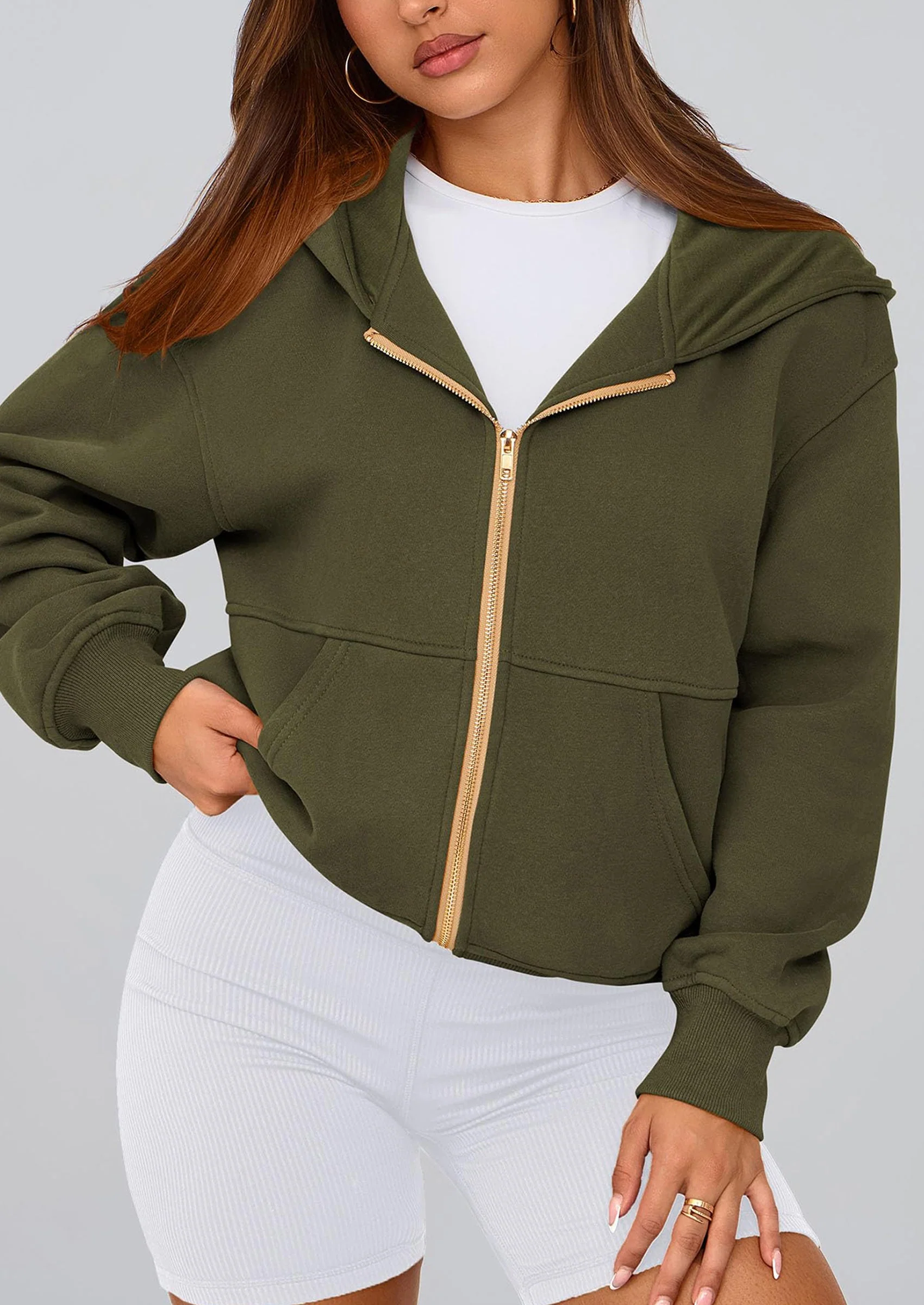 PRETTYGARDEN Hoodies For Women Sweatshirt Zip Up Hoodie Fall Fashion Trendy Long Sleeve Jackets Winter Clothing Outfits - Image 72